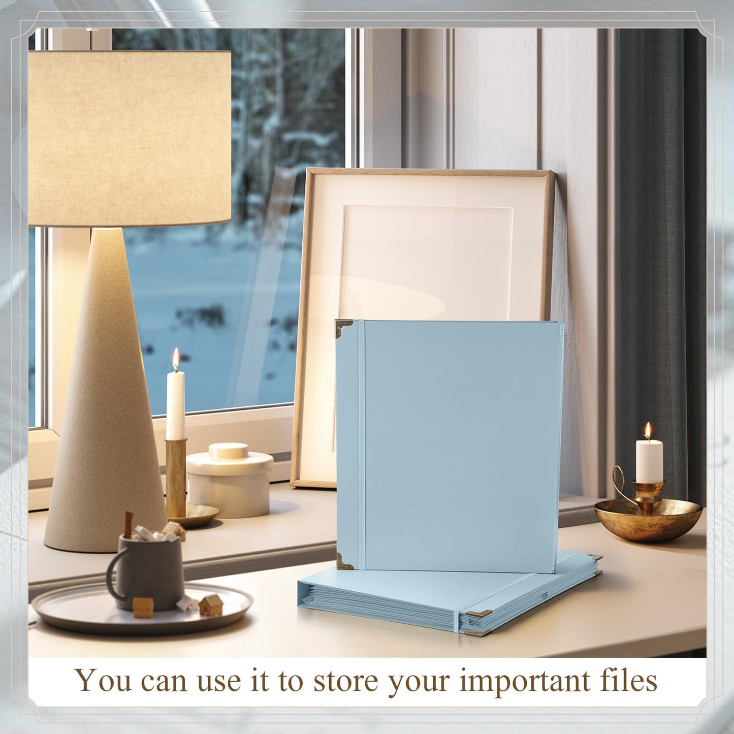 Marspark 3 Rings in Case I Die Binder Important Document Organizer with Labels, Life Pockets Organizer Expanding File Folder for Family Papers, Letters, Birth Certificates, Photos, Passports(Blue)
