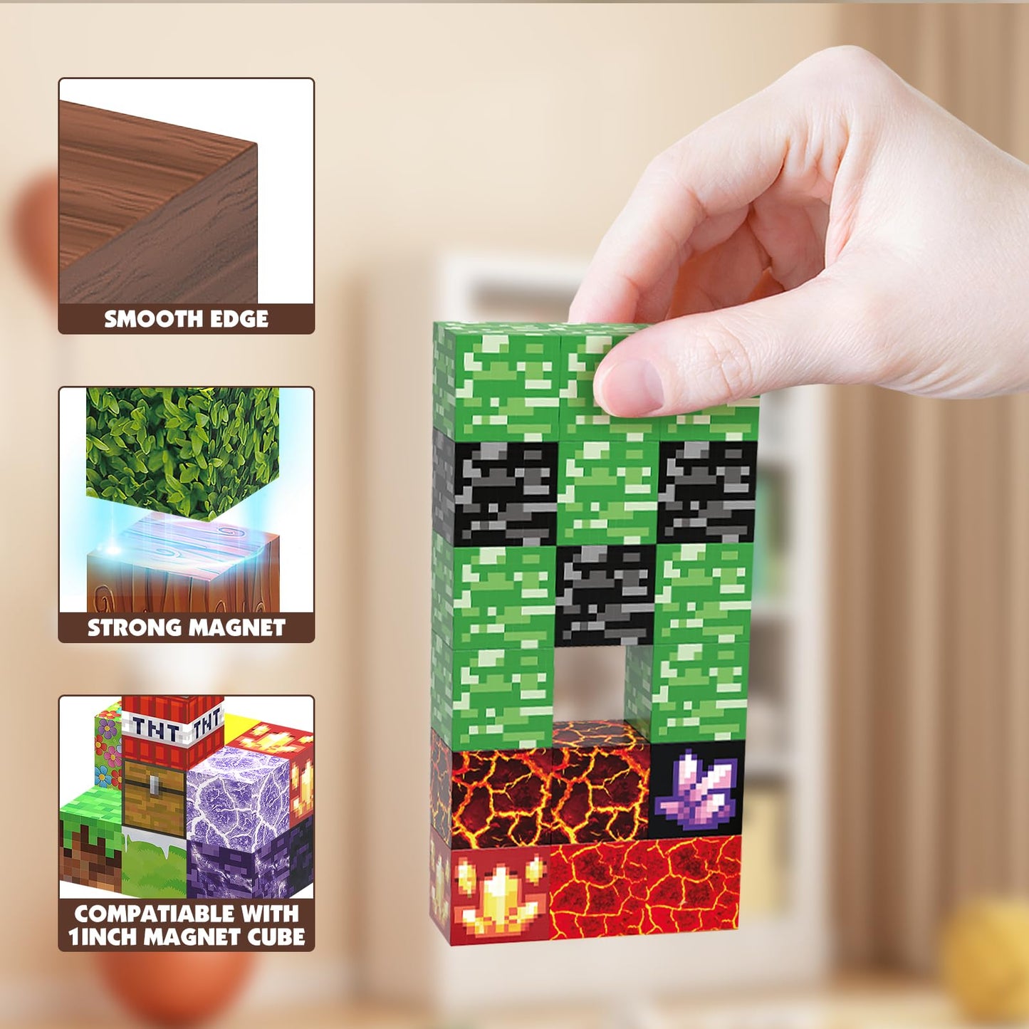 JIMI Magnetic Building Blocks Set, 100pcs Magnetic Blocks STEM Construction Toys, Montessori Sensory Stacking Toys for Boys Girls Age 3 4 5 6 7 8, Magnet Cubes Christmas Birthday Present for Kids