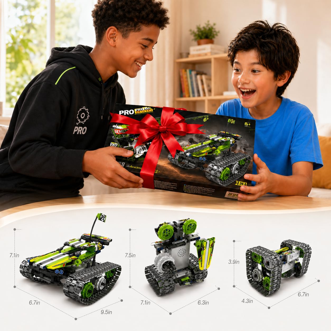 Kididdo Remote Control Cars Robot Building Kit Educational Toys for Age 8-13 Fun STEM Toys for Kids 3-in-1 RC Car Kit to Build Cool Building Blocks Set Birthday Gift for 8 9 10+ Year Old Boys