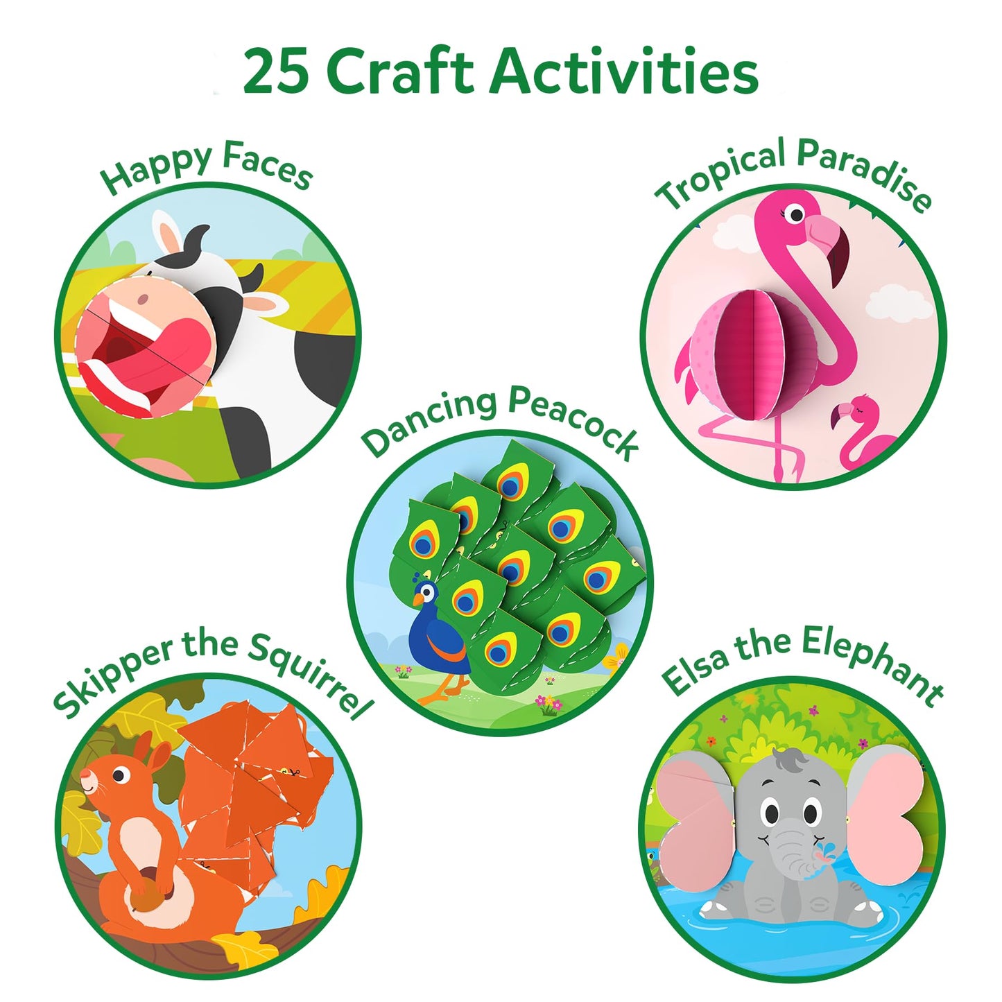 Skillmatics Scissor Skills Activity Book - Snip Snip Animals, 25 Fun Cutting & Creative Activities for Preschoolers, 2 Child-Safe Scissors, Felt Craft Kit, Gifts for Kids Ages 3, 4, 5, 6, 7