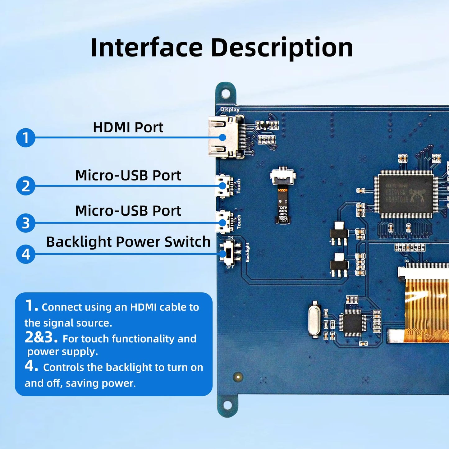 iUoyoMon 7 Inch Screen for Raspberry Pi, 1024×600 IPS HDMI Capacitive Screen LCD Display, Mini Portable Monitor Compatible with Raspberry Pi 5/4/3 BB Black Banana Pi Win11/10/8/7 (Non-Touch)