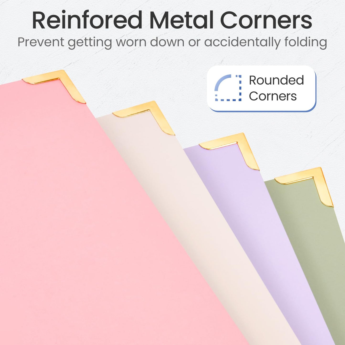 Sooez 4 Pack 3 Ring Binder with Metal Corners, Cute 1 Inch Binders Fits 175 Sheets of Paperwork, Three Ring Recipe Binder with Pocket for Women School Home Office Supplies, 8.5" x 11", Assorted