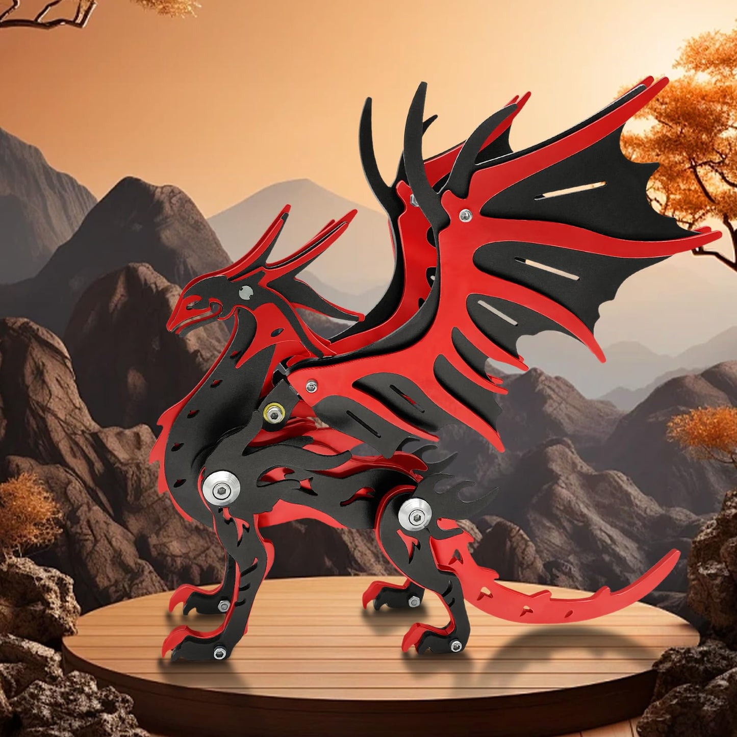 3D Metal Puzzles,3D Metal Puzzle for Adults,Mechanical Model Kit Magic Wing Dragon Black Clothes,Steel 3D Puzzles Stainless Steel Ornaments for Adults Home Decor Art Craft Gifts Toys.