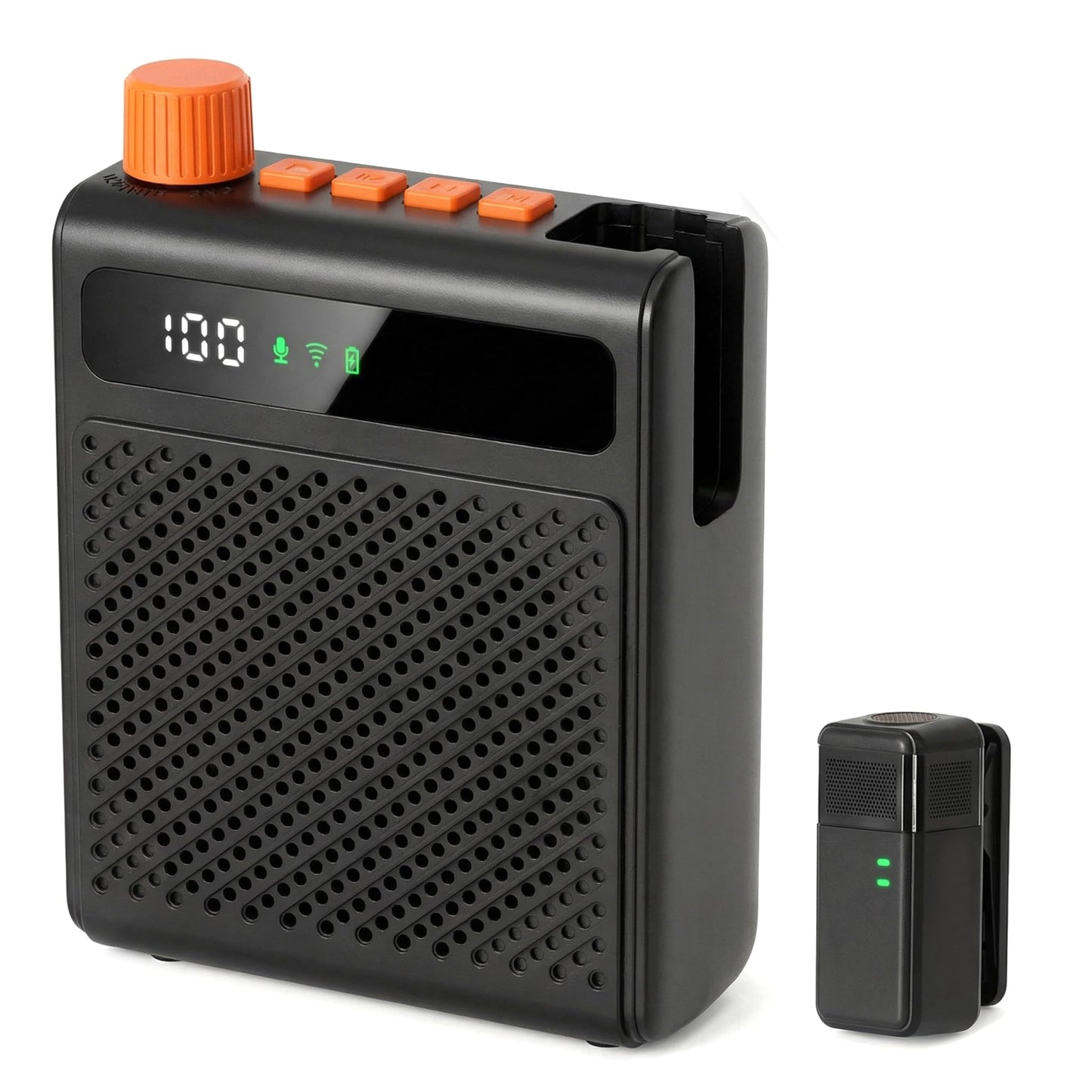 Xvolt Wireless Voice Amplifier for Teachers with Microphone - Portable Rechargeable 10W Bluetooth Speaker with Wireless Clip-On Mic Waist Strap for Classroom Teaching Public Speaking Training (Black)