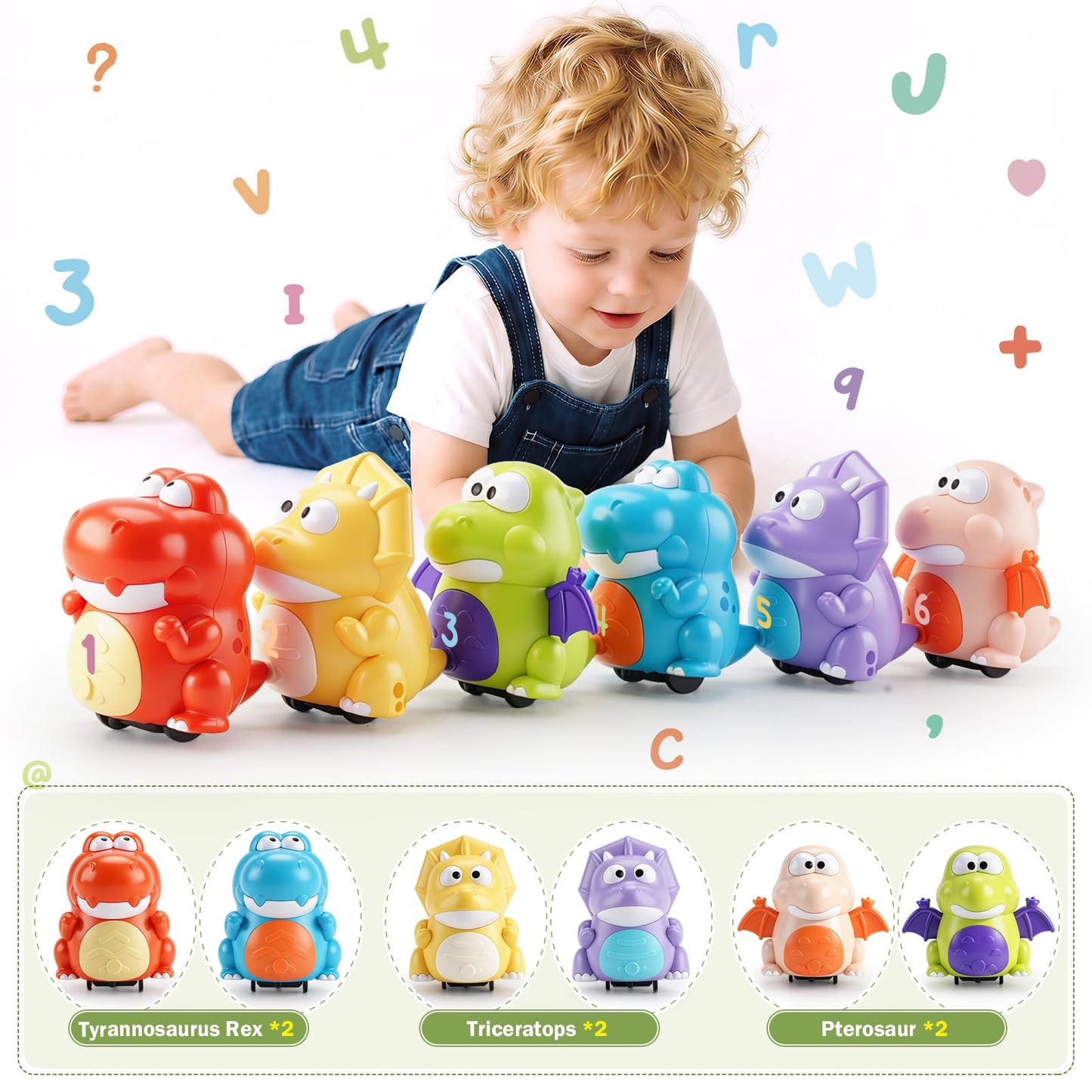 Covriina Dinosaur Magnetic Number Train Set for Toddlers 1-3, Magnetic Train Set for Toddlers Learning Toy, Number Toys DIY Letters, Dancing Singing Dinosaur Train Educational Toy for Girls Boys