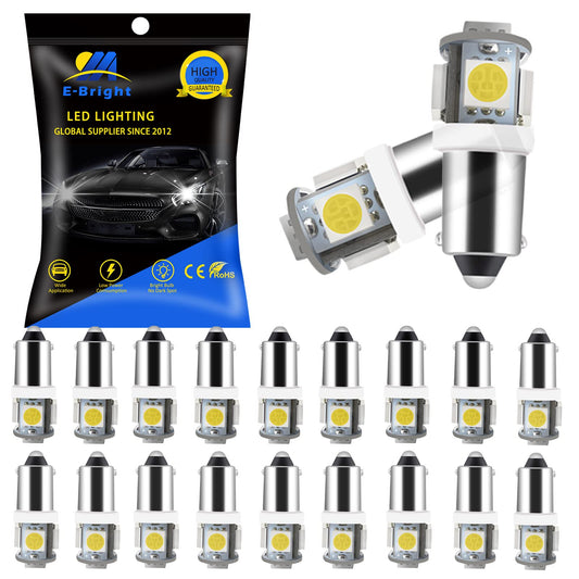 YM E-Bright 20-Pack BA9S 5050 5SMD LED License Plate Light Bulb 24V White