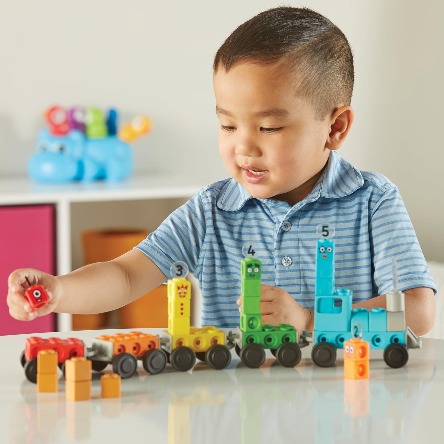 hand2mind Numberblocks Express Train MathLink Cubes Activity Set, Preschool Learning Activities, Train Toy, Counting Blocks, Number Toys, Kids Educational Toys, Math Manipulatives for Preschoolers