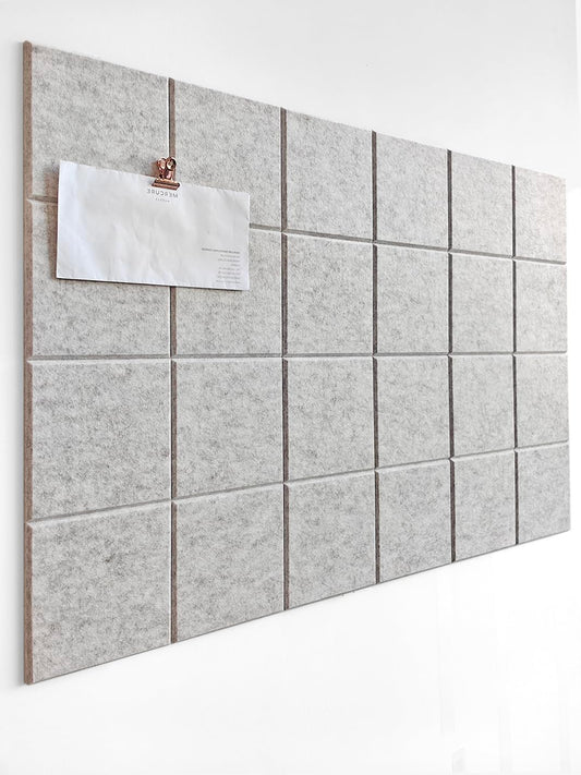 DECORITA Felt Bulletin Board- Cork Board Tiles Alternative - 6 Pack Square Felt Wall Tiles with Safe Removable Adhesive Tabs -
