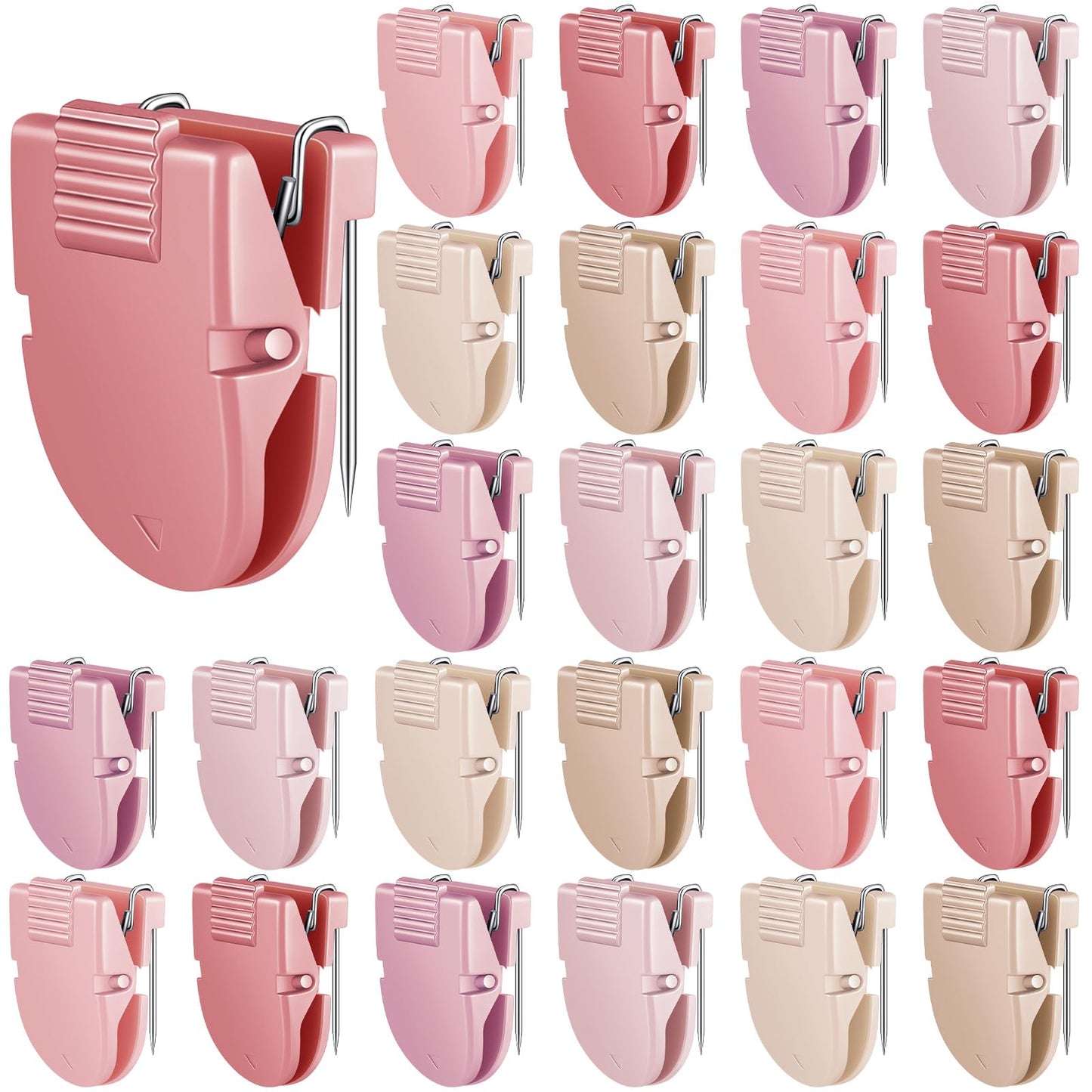 Feifeiya 25 Pcs Cubicle Clips Fabric Panel Cubicle Accessories Fabric Partition Panel Wall Clip Office Photos Wall for Notes Memos Standard Size, 40-Sheet Capacity (Pink)