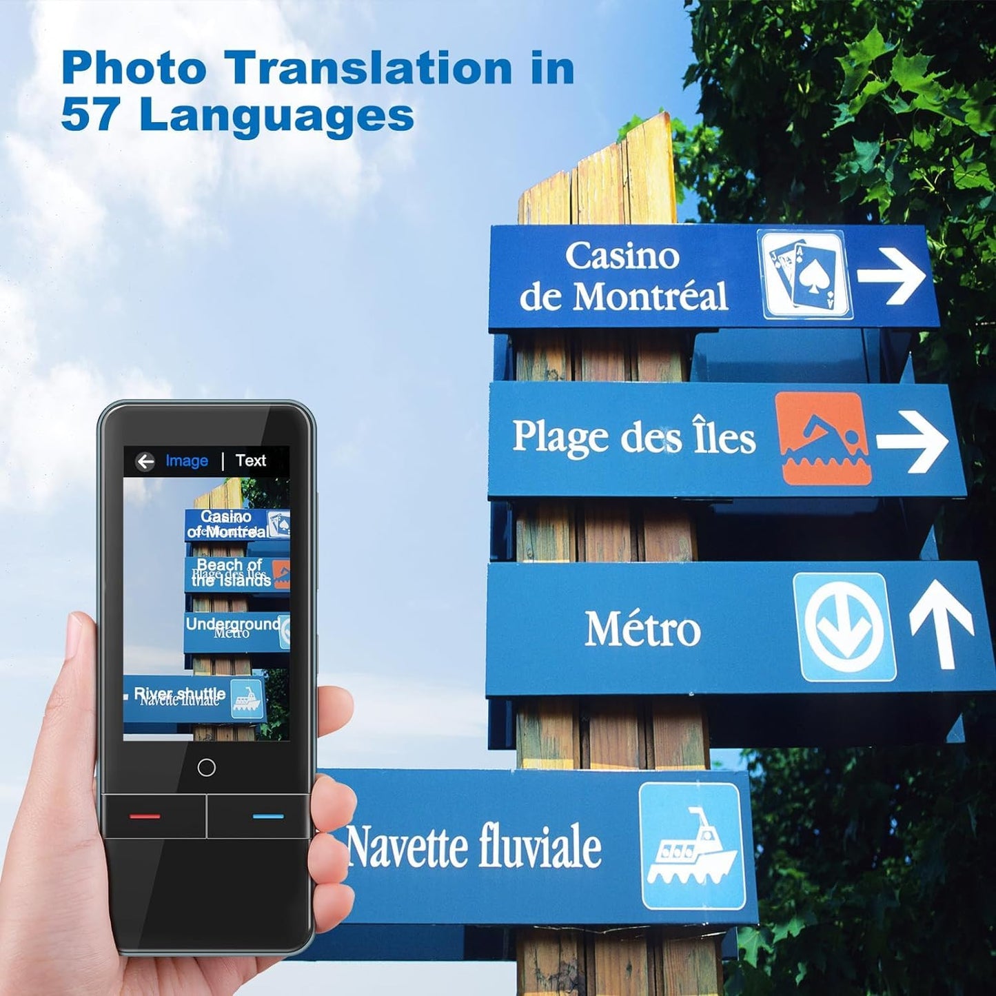 Language Translator Device, Portable Two-Way Instant Translator, High Accuracy Real-Time Translator with 139 Languages Offline Online Voice Photo Translation for Travel, Business and Learning