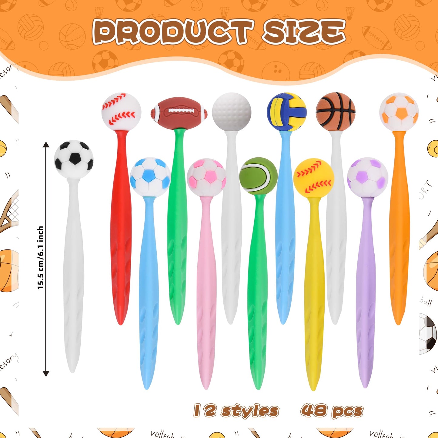 48 Pcs Cute Sport Bobblehead Eraser for Pencils Kawaii Erasers Cute Fun Cartoon Erasers Supplies Birthday Classroom Gifts