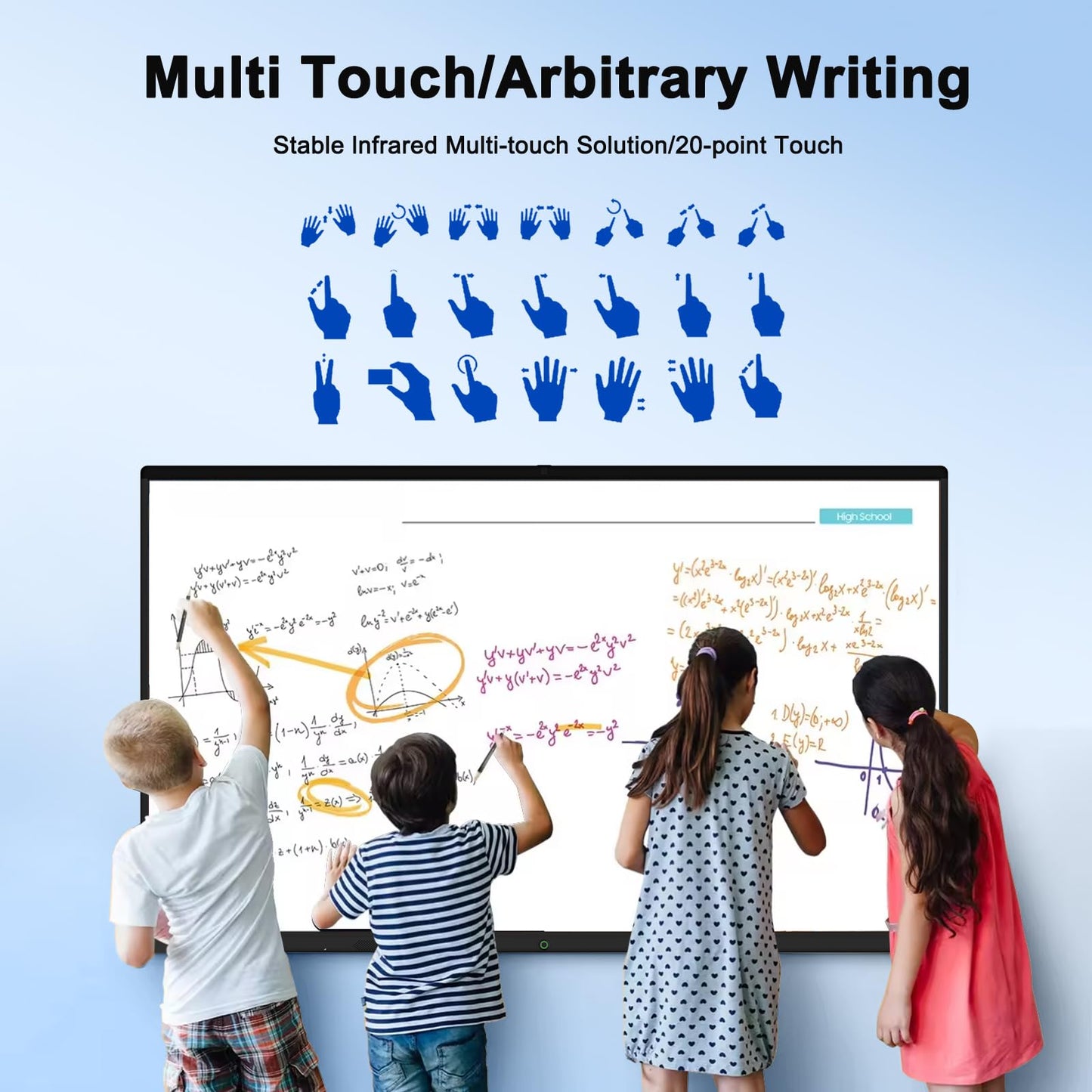 55″ Smart Board, 4K UHD Touchscreen Display Electronic Whiteboard,Android 14 Built in Ultra High Definition Camera Open App Ecosystem, Interactive Whiteboard for for Business Office Classroom Home