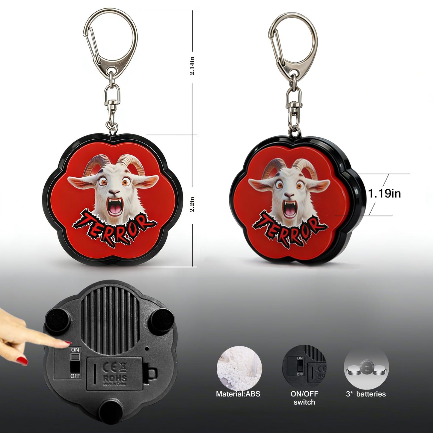 ANLIKY Sound Button Novelty Toy with Keychain & Screwdriver, Prank Sound Buttons, Desk Stress Relief Gadget for Office Pranks, Games, Emotional Venting