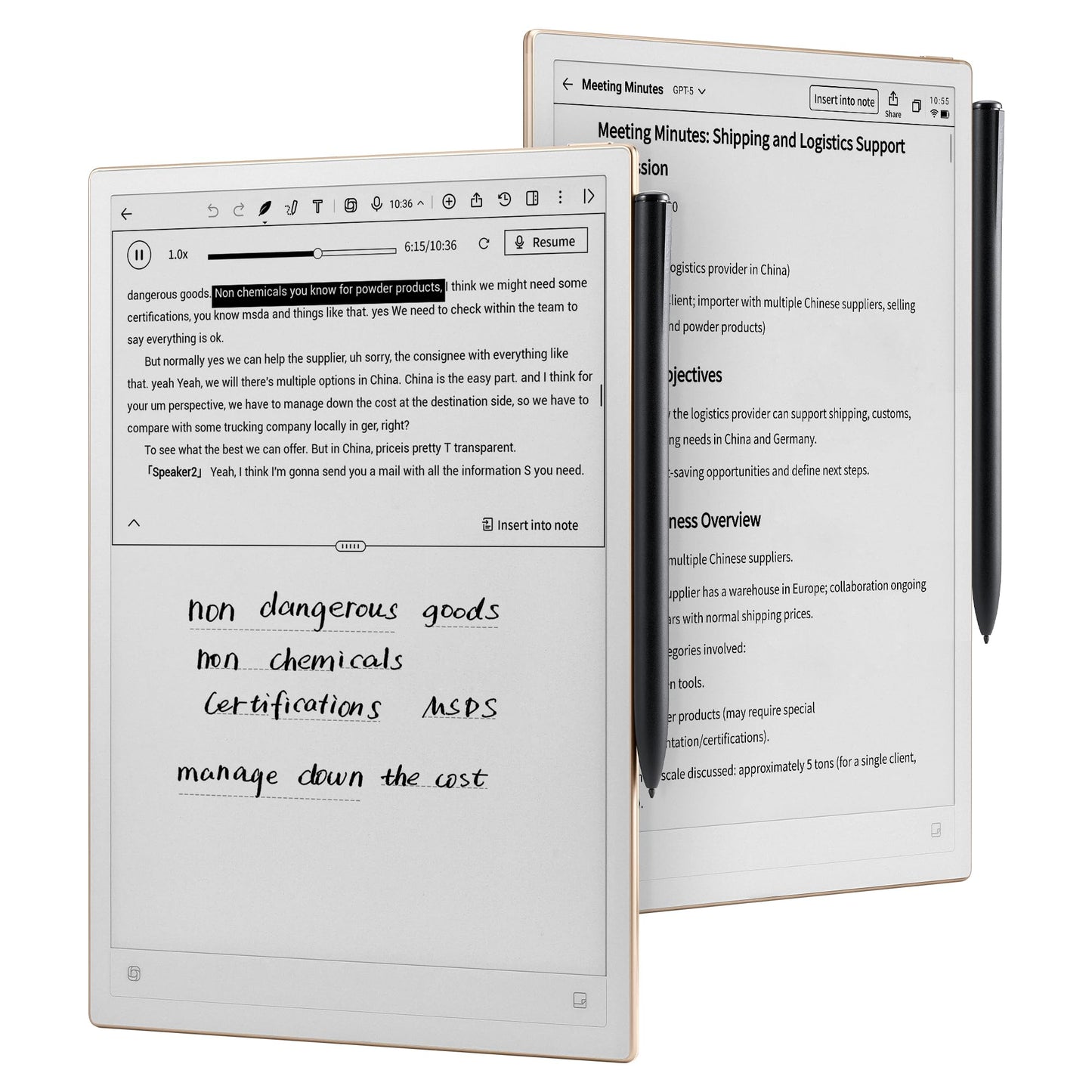 iflytek AINOTE 2, 10.65" E-Ink Tablet, AI Note Taking Tablet for Meeting, Ultra-Thin 4.2mm Digital Notebook with Voice-to-Text, 16-Language Transcription, Handwritten-to-Text, Ideal for Work&Study