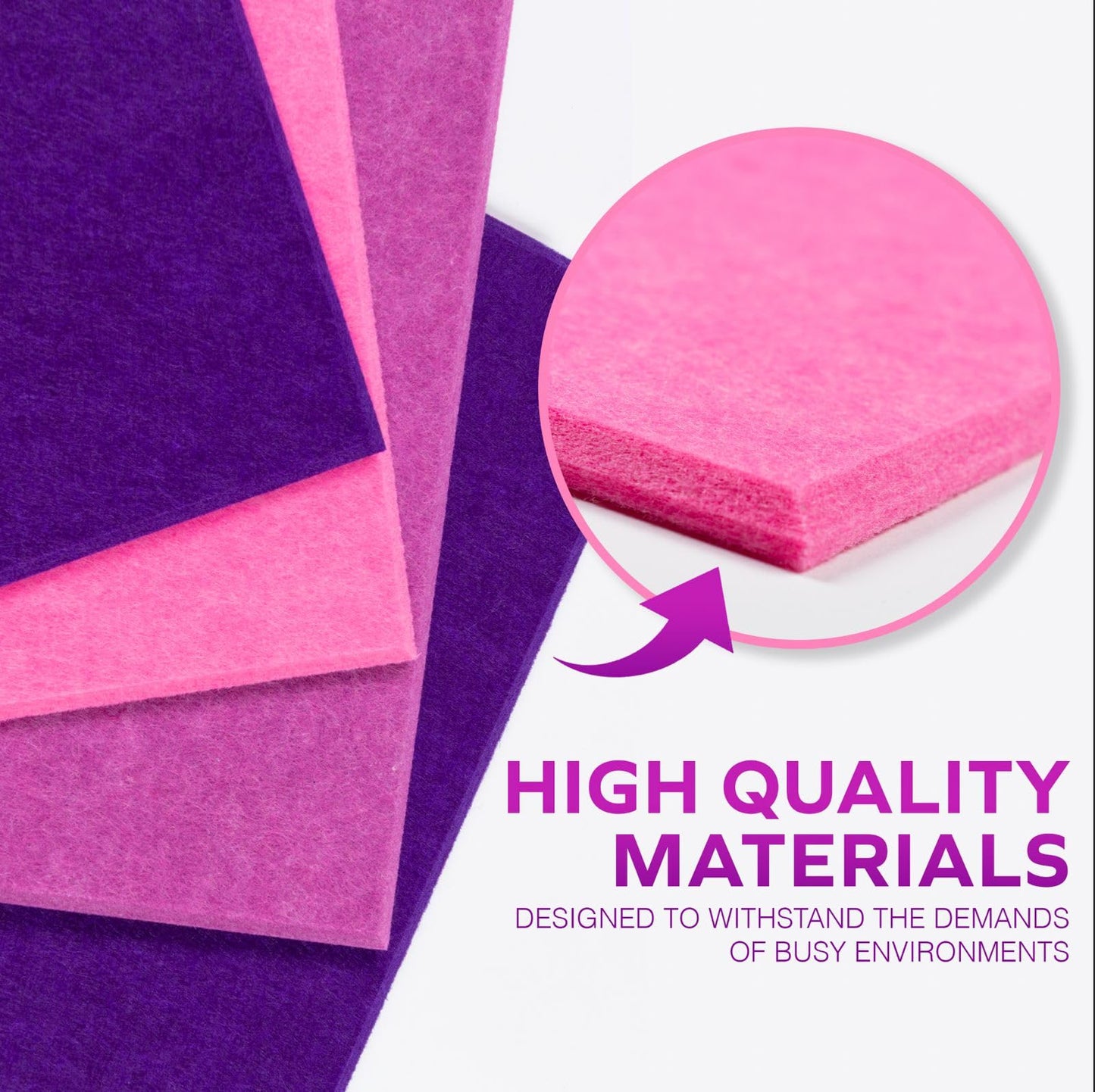 Large CorkBoard - 48x36 inches, 12 Felt Board Tiles with Removable Adhesive Tape Cork Boards for Walls Cork Board for Office Pin Board Bulletin Board (30x30, Magenta Ombre Collection)