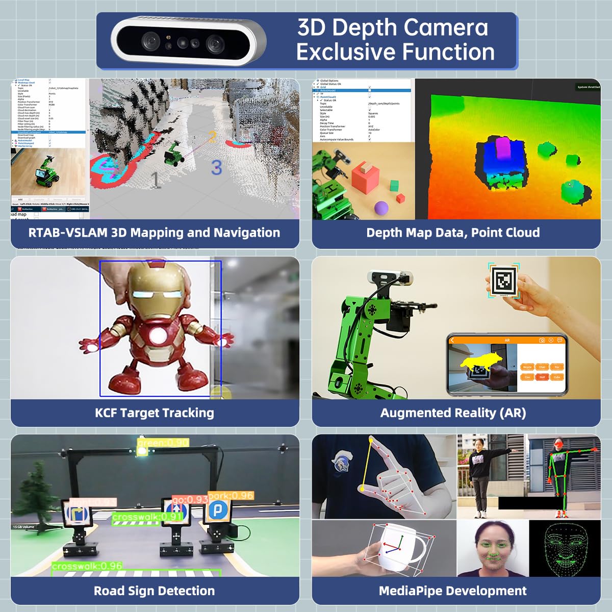 HIWONDER Robot Car with ChatGPT Large AI Model ROS2 ROS1 Education Lidar SLAM Mapping Navigation AI Vision 6DOF Robotic Arm Voice Control Smart Sorting, JetRover Developer Kit & Jetson Nano 4GB