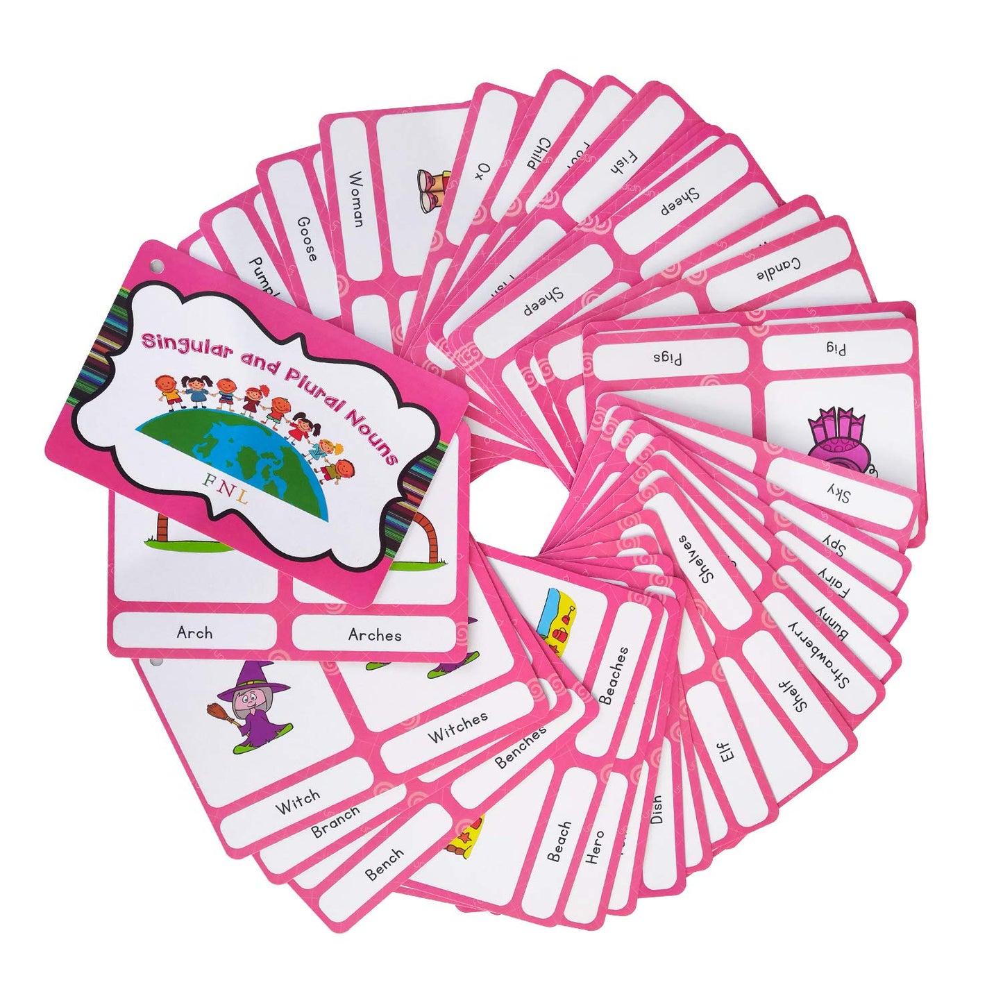 Zwttey Irregular Verbs/Plural Nouns/Degrees of Comparison/Verb Tense 4 Themes English Flashcards Vocabulary Building Pocket Cards Grammar Educational Learning Aids Pre-Kindergarten Classroom Supplies