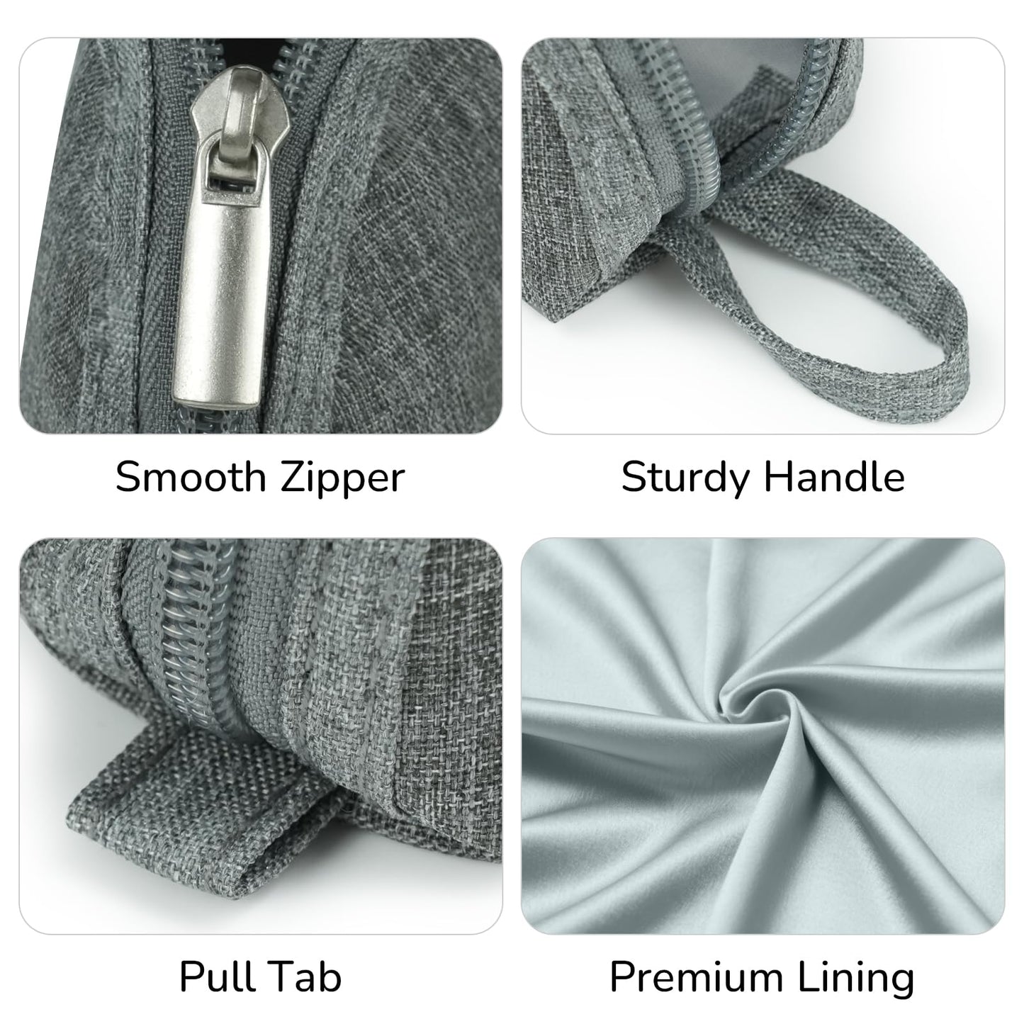 Gloppie Pencil Pouch - Practical Pencil Case, Aesthetic Simple Pencil Bag, Small Pen Holder, Back to School Supplies for Girls Boys, Grey