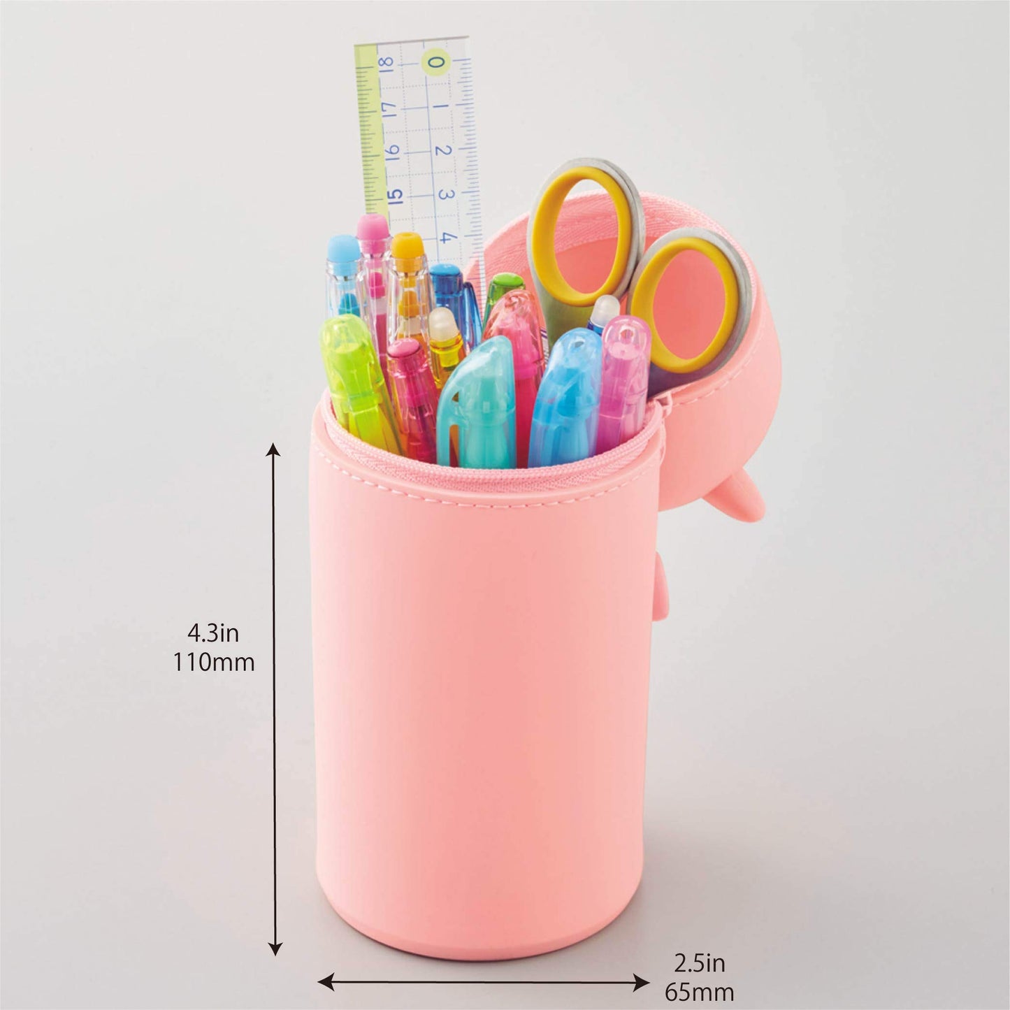LIHITLAB Kawaii Japanese Bear Large Stand Up Pencil Case For School Office College, Cute School Supplies, Animal Pen Holder Pencil Pouch Holder Girls, Artist Pencil Case, Bear (A7714-1)
