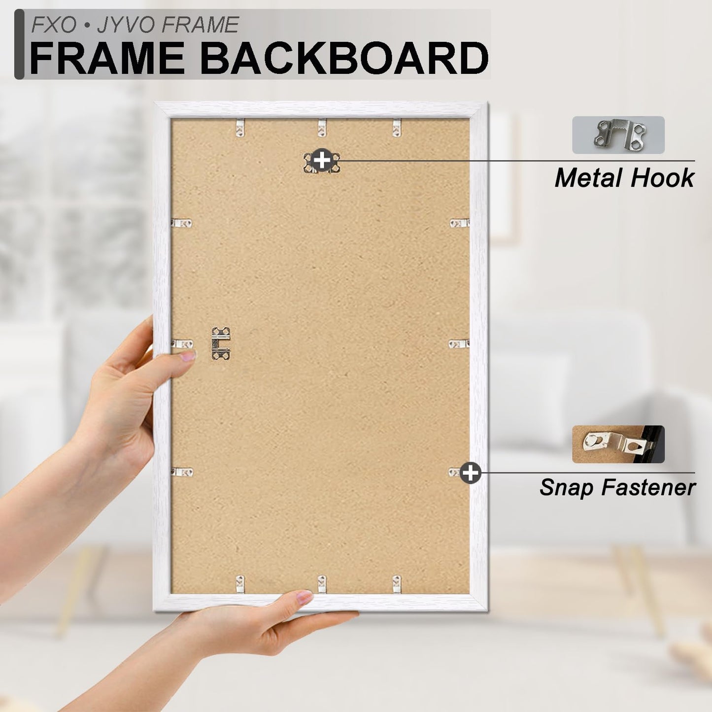 Fxojyvo Engineered Wood 14x24 Picture Frame Set of 3, White Frame for 14 x 24 Inch Picture Poster Photo, Light Weight 14 by 24 Frame with Wood-grain for Wall - 3 Pack/White/14 x24