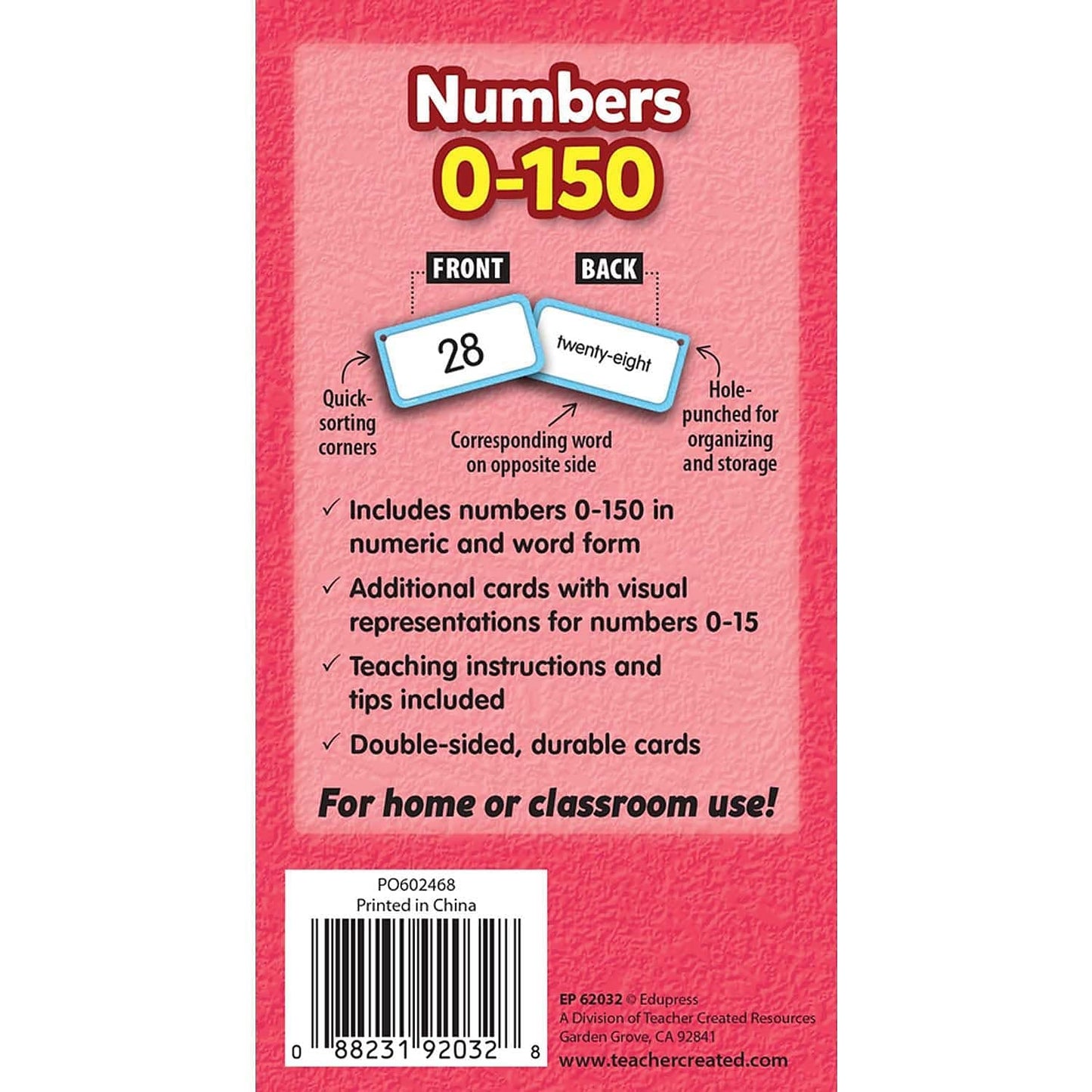 Teacher Created Resources Numbers 0-150 Flash Cards (TCR62032)