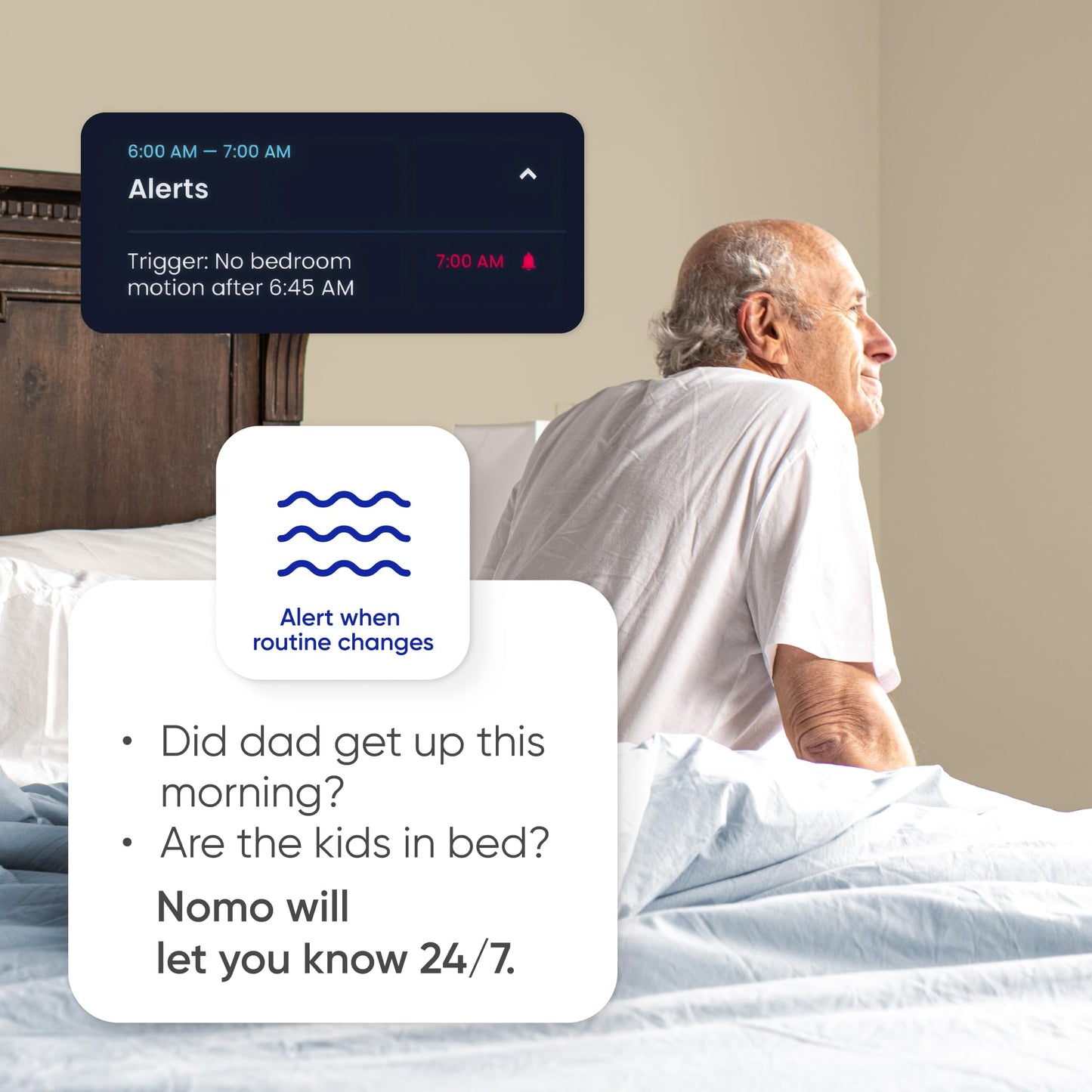 Nomo Smart Care Satellite - Eliminate Dead Zones & Boost Signal - Motion & Light Detector - Works w/Nomo Smart Care System - 1 Pack
