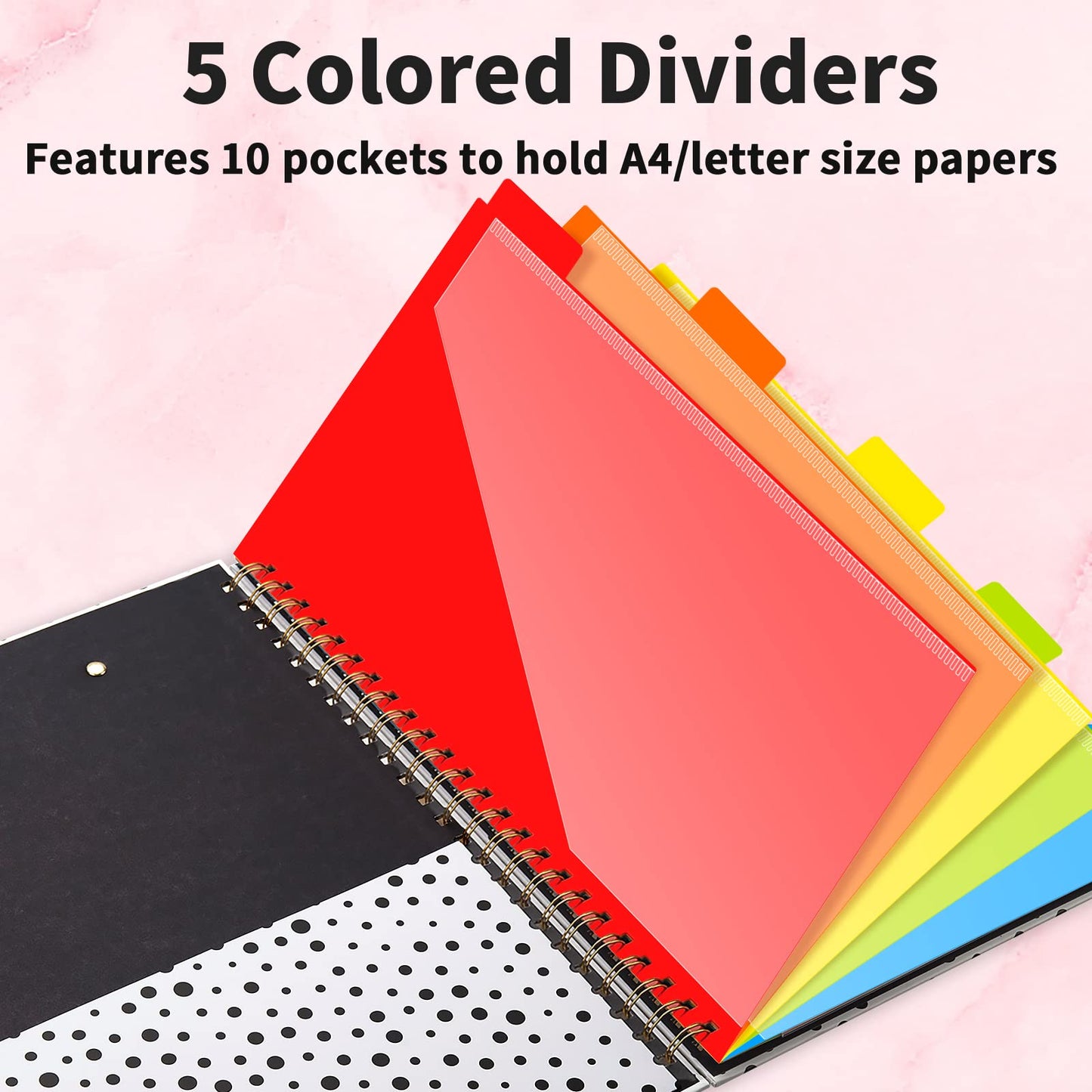 Sooez Clipboard with Refillable Notepad, Clipboard Folder with 10 Storage Pockets for Letter Size, Spiral Clipboards Notebook, Cute Portfolio for School Office Nursing