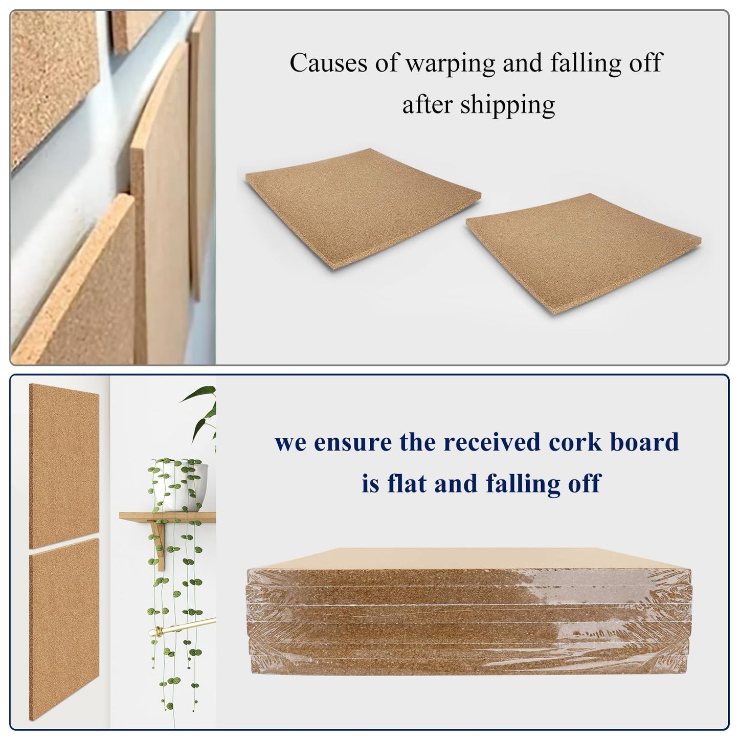 NACHLYNN Cork Board 12 Pack 12 x 12 Self-Adhesive Corkboards for Wall Square Bulletin Board with 100 Push Pins Frameless Cork Tiles for Walls Home Office
