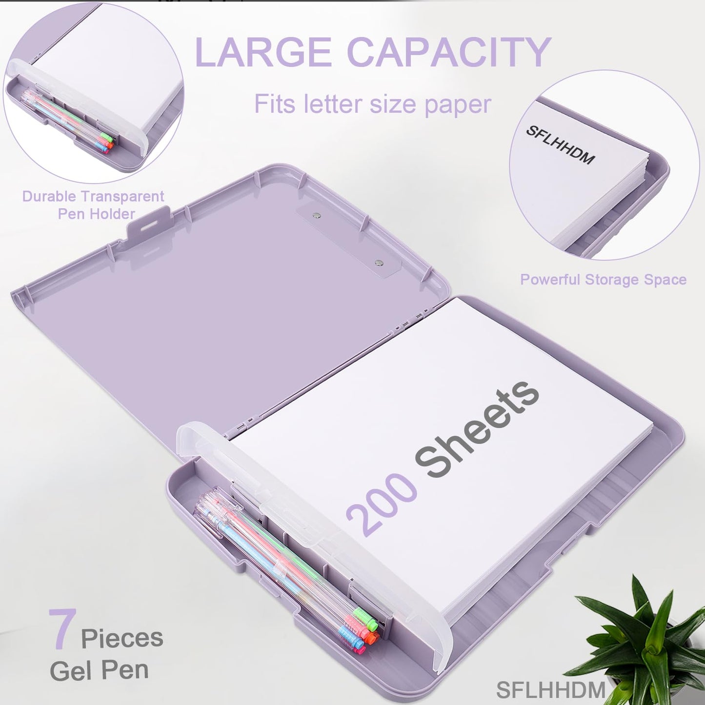 SFLHHDM Clipboard with Storage,Storage Clipboard with Pen Holder, A4 Binder Clip Boards 8.5x11 with Low Profile Clip,Side Opening Nursing Clipboards, Clipboards Folder for Office Supplies-Dusty Purple