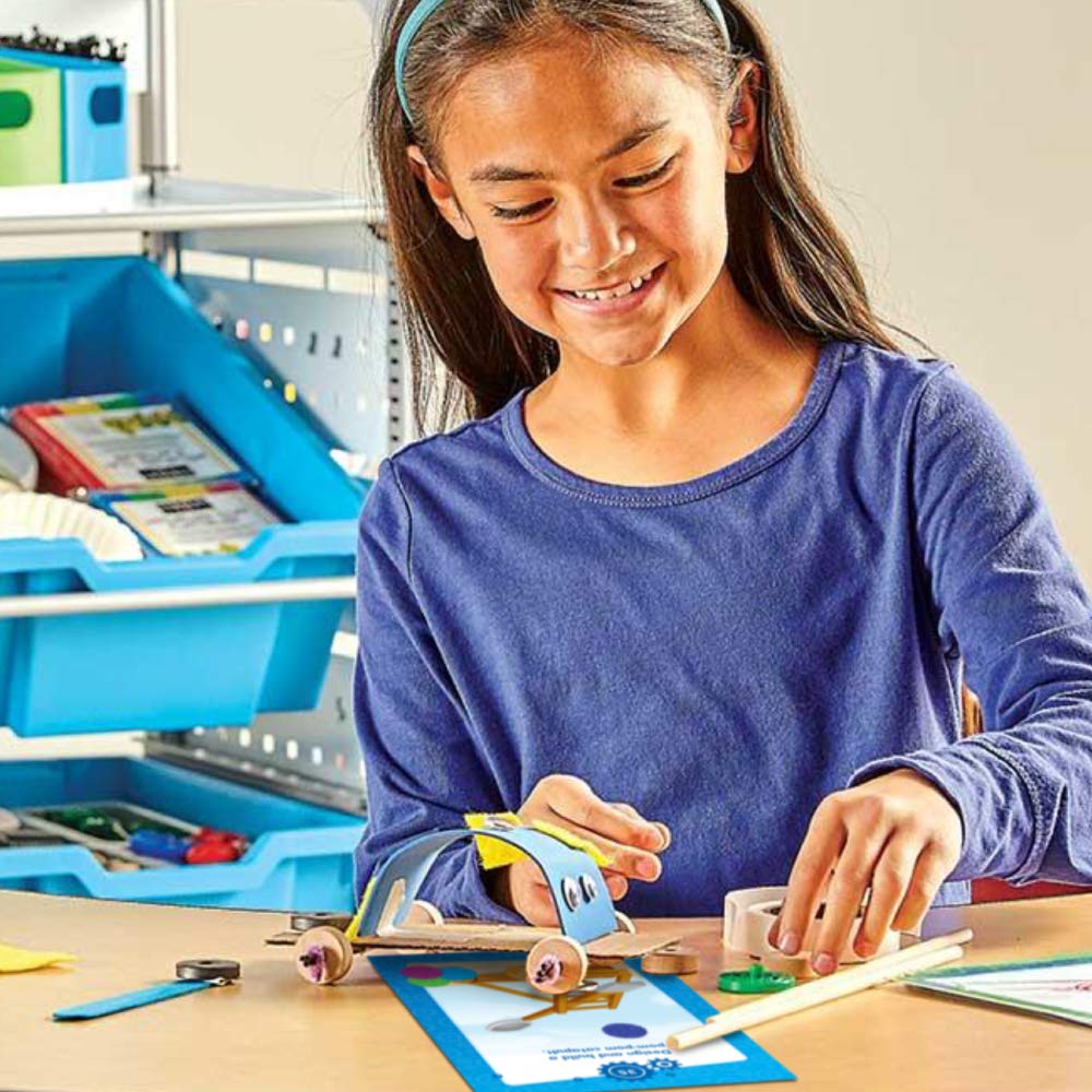 hand2mind Makerspace Task Cards, Grades 6-8, STEM Challenge Cards, STEM Classroom Centers, Makerspace Supplies, Middle School Science Classroom Supplies, STEM Kids Learning Activities