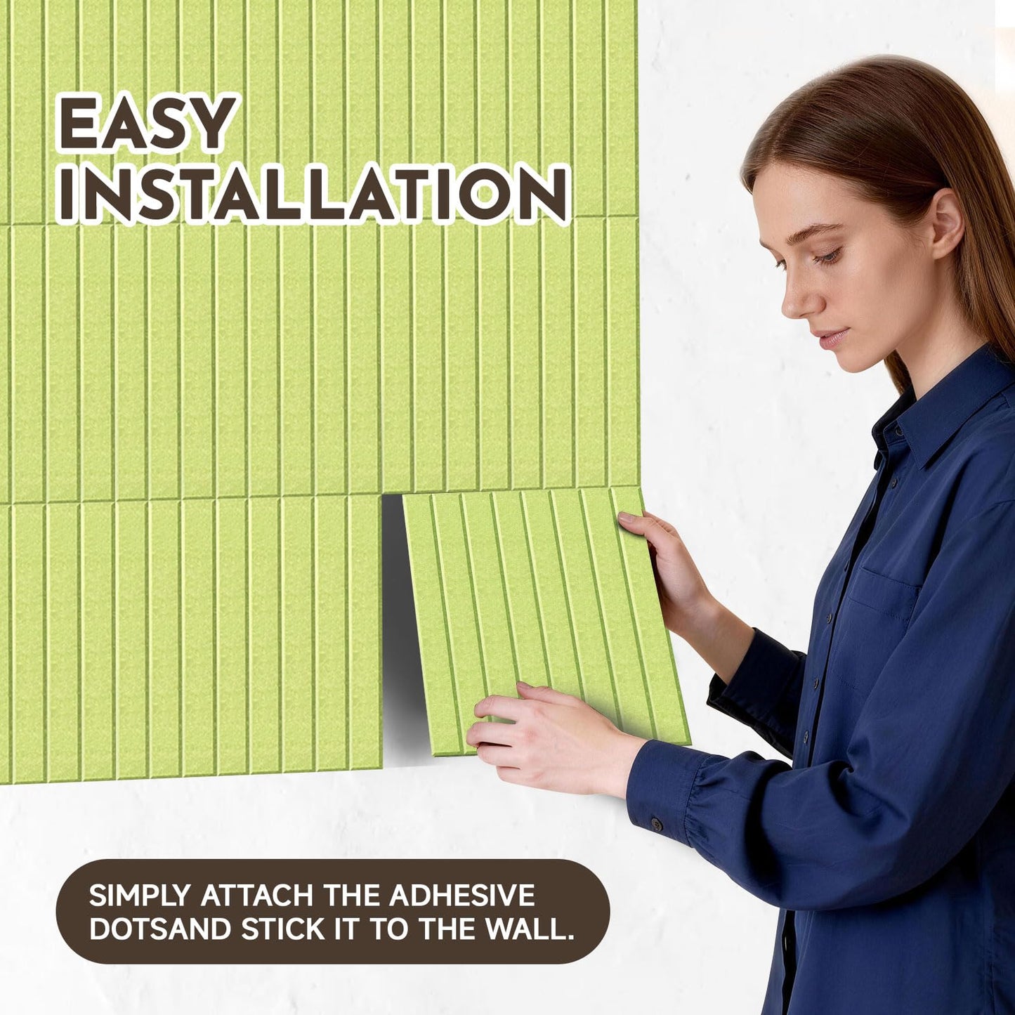 MISSDAY Large Felt Bulletin Board 48" x 36" Cork Board for Wall, 12-Pack Cork Boards with 72 Safe Removable Adhesive Tabs, 50 Pushpins, Pin Board for Home Office Classroom Soundproof Wall Tile, Green