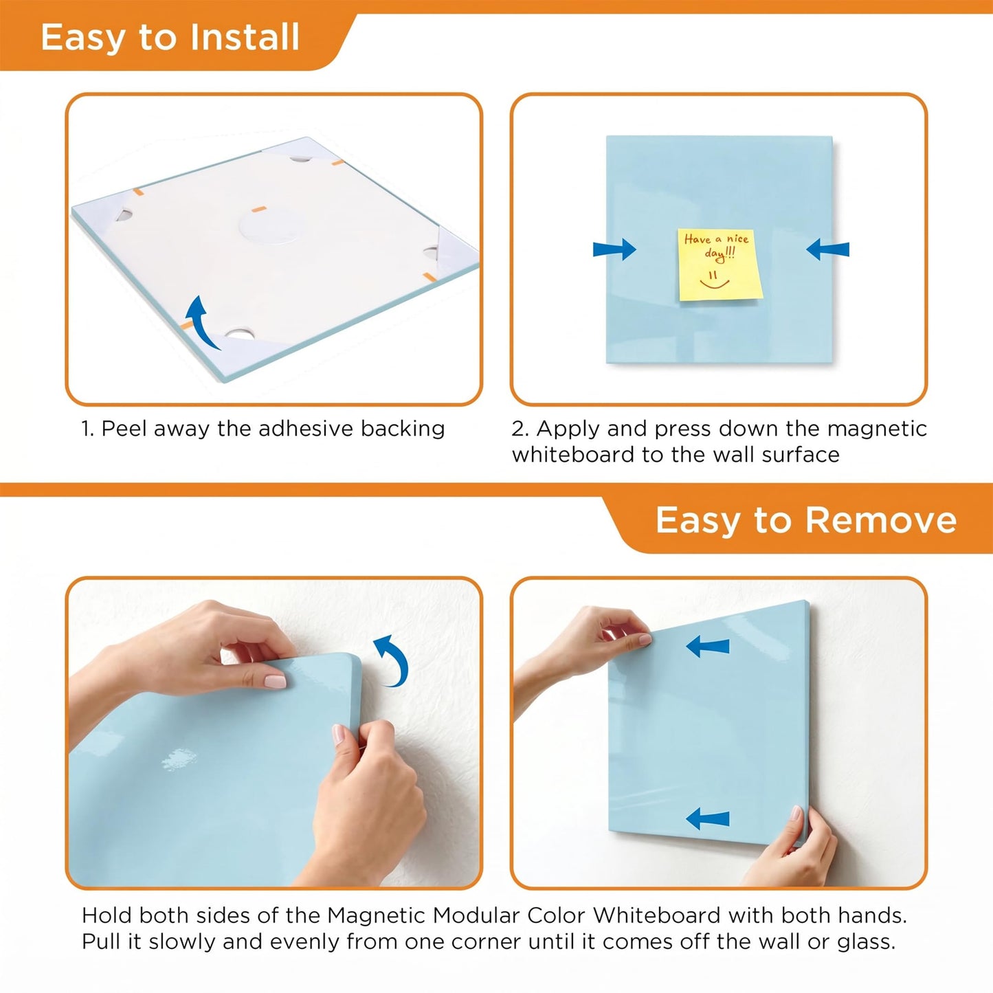 Comix Magnetic Board, 6 Pack Magnetic Whiteboard for wall, 11.8 x 11.8 Inches Dry Erase Board for Kids, Students, White Board Dry Erase Set for Fridge, Office and Home, Light Blue