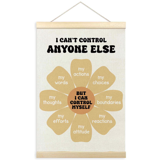 TLESKE Mental Health Classroom Poster Hanger Frame, Psychology Hanging Wall Art Room Decor for School Counselor Therapy Therapist Office, Things I Can Control Banner Print, Calming Room Decor, 16x24