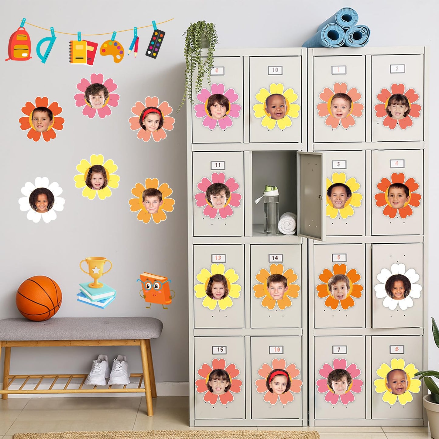 60pcs Spring Theme Flower Cutouts Boho Daisy Bulletin Board Decoration Back to School Flower Paper Cut-Outs Classroom Decor for Kids Classroom DIY Craft Photo Kindergarten Preschool Wall Door Supplies