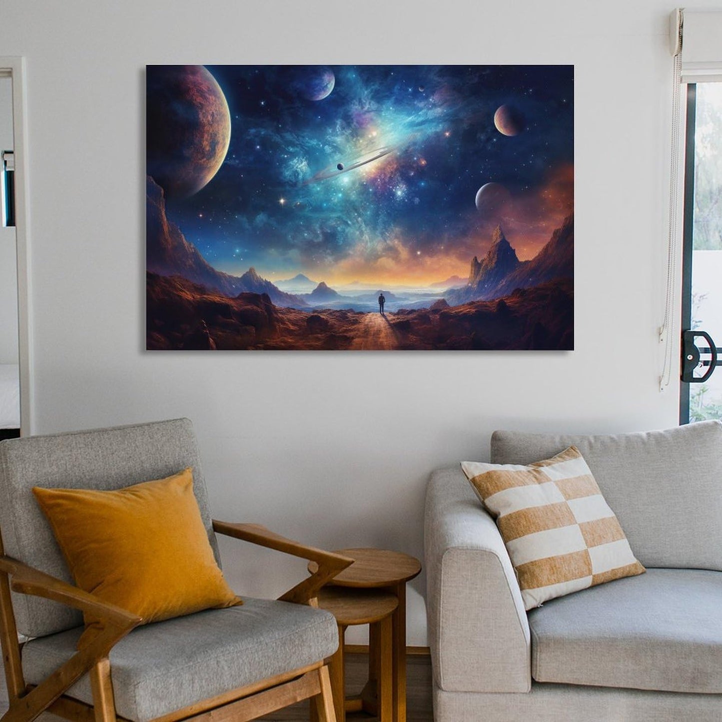 JHXNJDPOST Solar System Astronaut Poster Space Canvas Wall Art Aesthetic Decorative Painting Living Room Restaurants, Pool Halls And HotelsA 16x24inch(40x60cm)