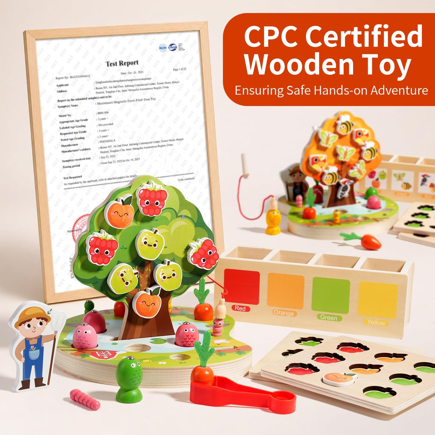 INIFEIDALA Montessori Toys for 3 4 5 Year Olds | Birthday Gifts for Boys & Girls, Wooden Educational Toddler Toys, Shape Sorting, Carrot Harvest & Magnetic Fishing Game – Fine Motor Skills Development