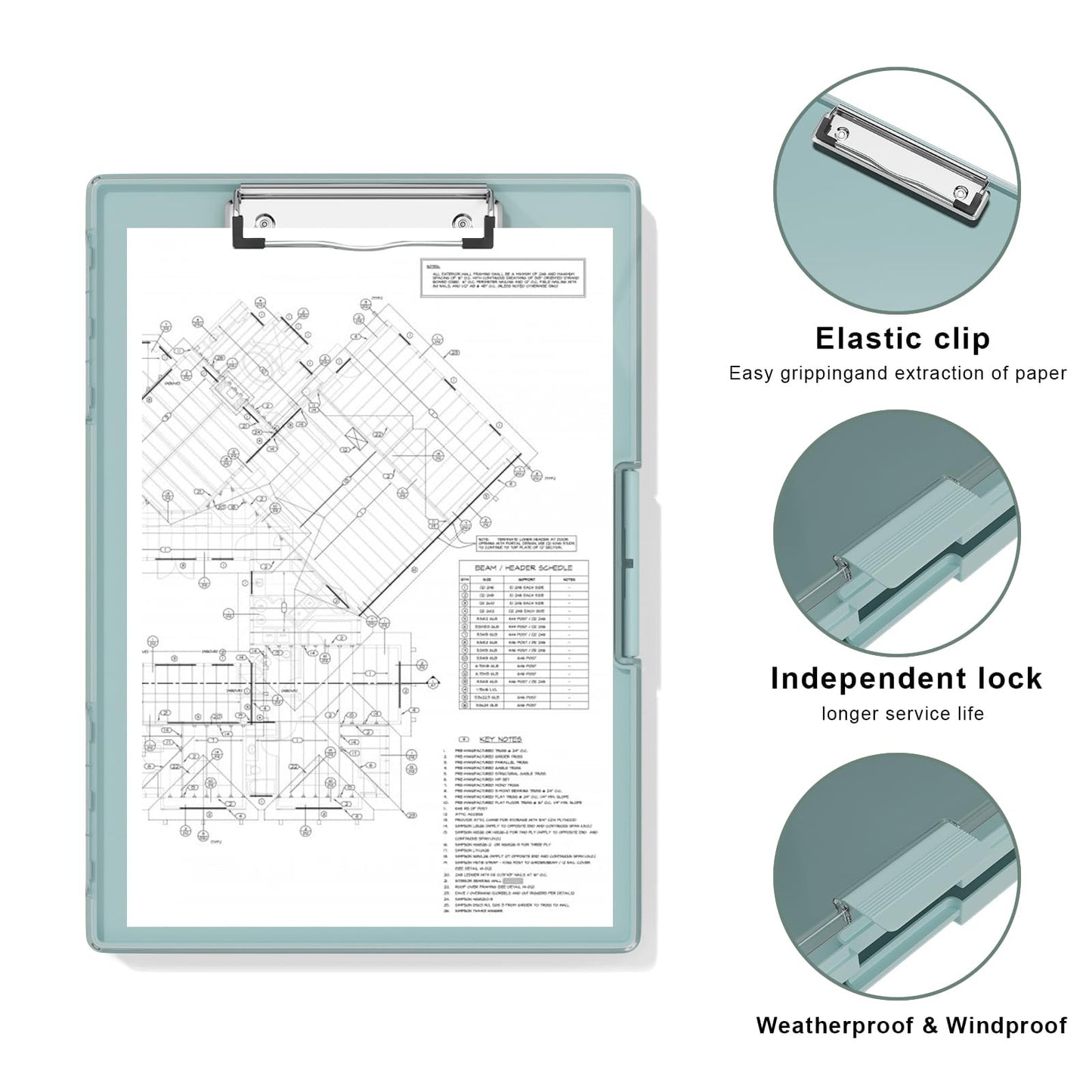 Hongri Clipboard with Storage, Green 8.5 x 11 Folder Nursing Side Opening, Heavy Duty with Dual Compartment, Smooth Writing for Teachers, Classroom, Size 13.3 x 9.4 x 1.5 in, Office & School Supplies