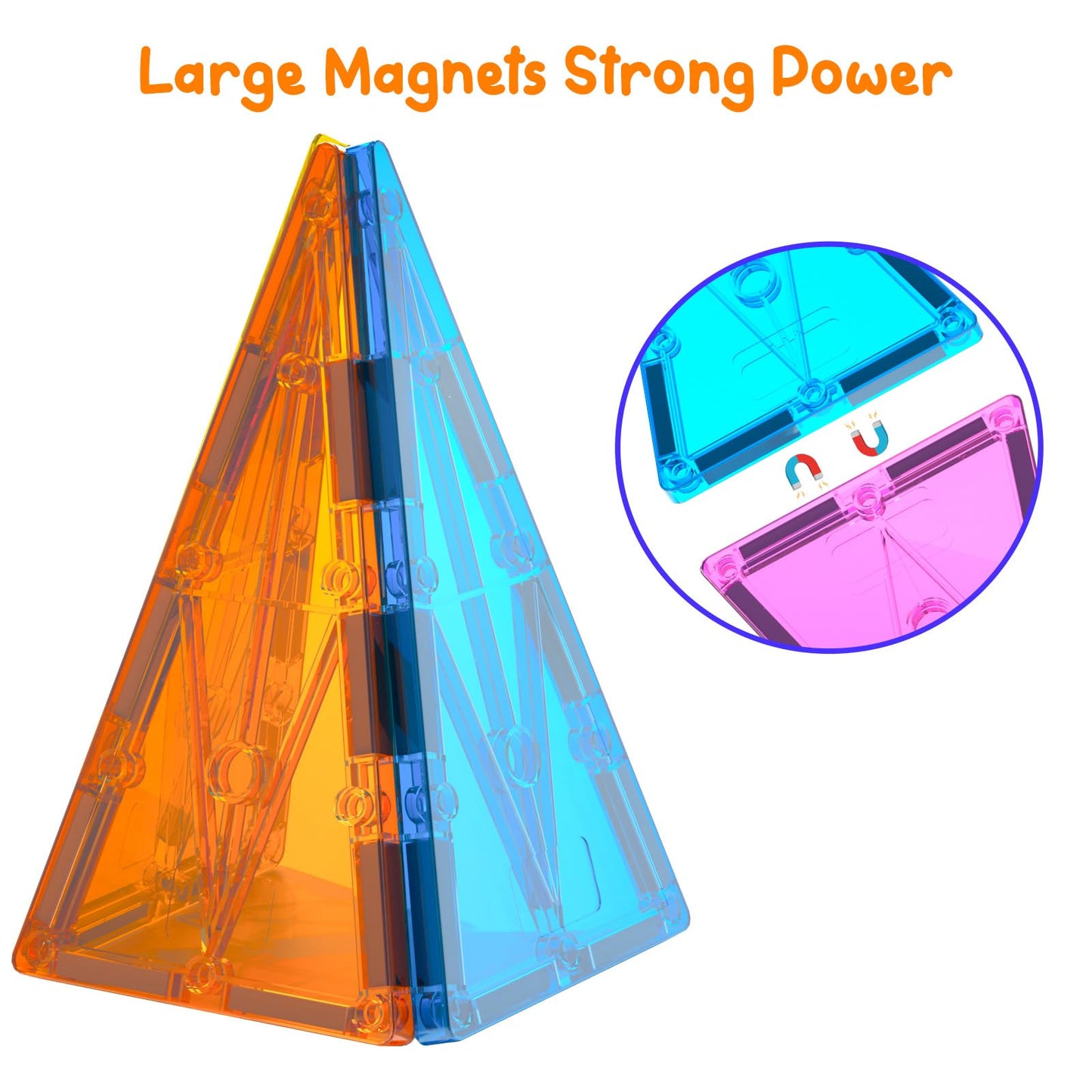NEOFORMERS Magnetic Tiles Building Block Set: 16PCS Isosceles Triangle Expansion Pack Construction Building Blocks, Starter Set for Kids Ages 3+