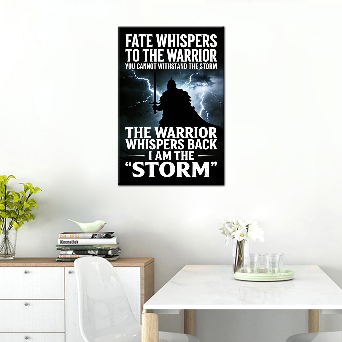 Motivational Wall Art Conquer Challenge Quote Small Framed Canvas Print 18x12 Inch Inspirational Posters for Office Cubicle Decor Positive Mindset Artwork for Student Dorm Room