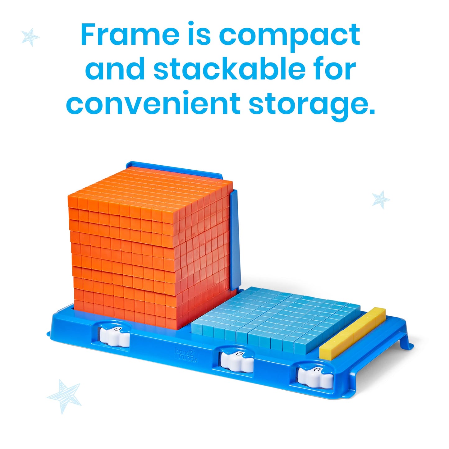 hand2mind Place Value Frame with Base Ten Blocks, Math Manipulatives Kindergarten, Montessori Math Materials, Counting Cubes, Classroom Supplies for Teacher Elementary