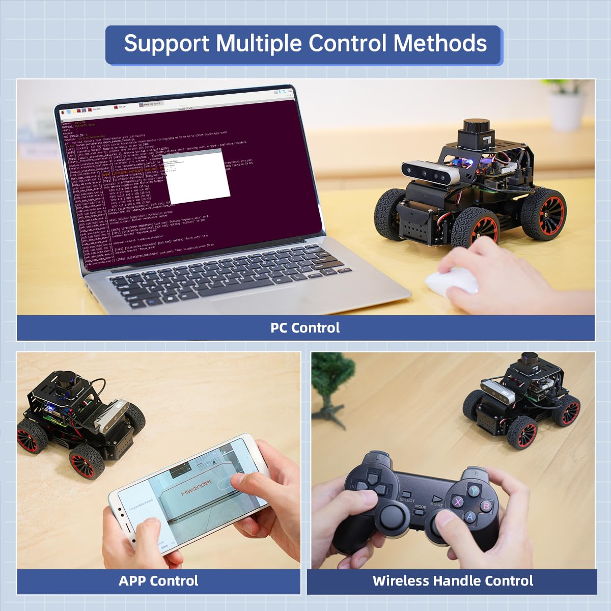 ROS2 Robot Car for RaspberryPi ChatGPT Large AI Model Programmable AI Vision Robot Ackermann Chassis SLAM Mapping Auto Driving Voice Control, Python Robotic for Adult, MentorPi A1 Standard & RPi5 8G