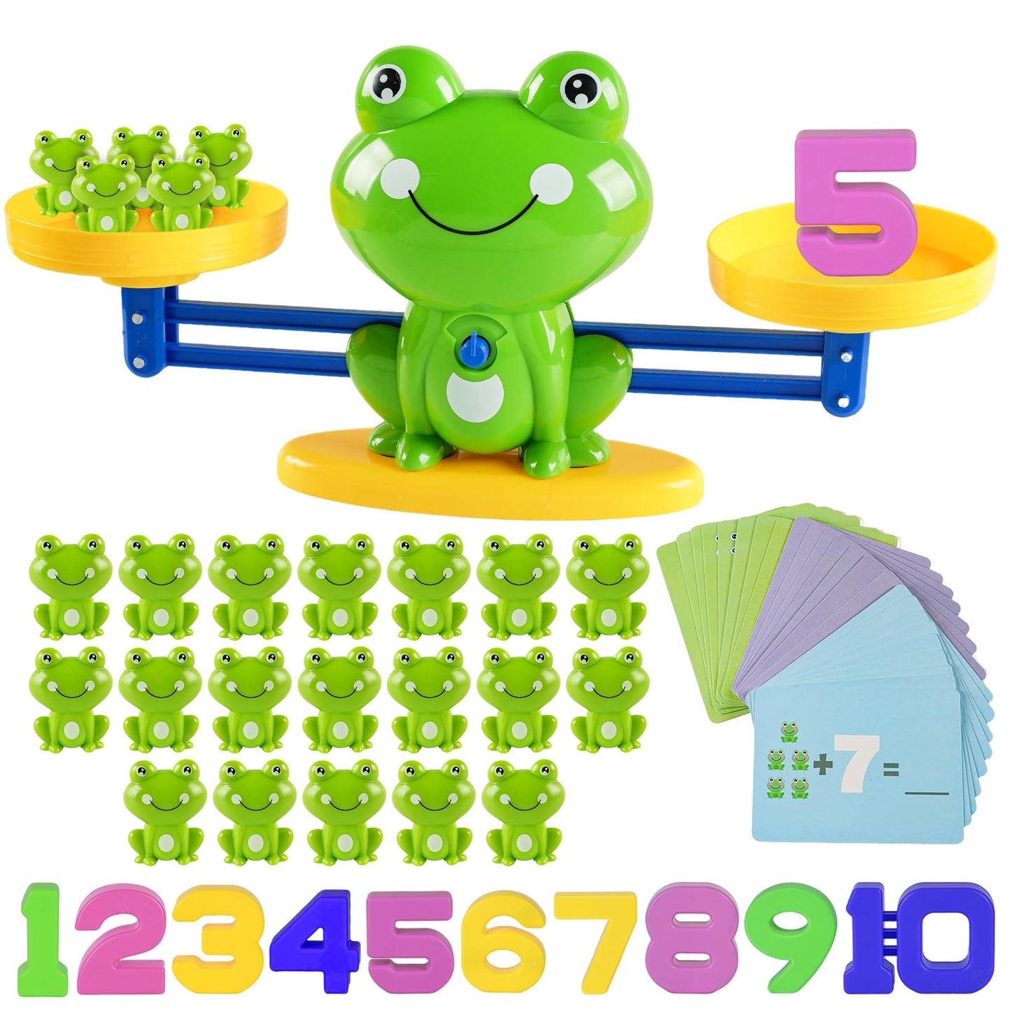 ISMETACU Frog Balance Math Toy for Preschool – Cool Counting Manipulatives and STEM Learning Materials for Kids Ages 5-7, Fun Number Match Activity for Pre-K Classroom and Early Education Centers