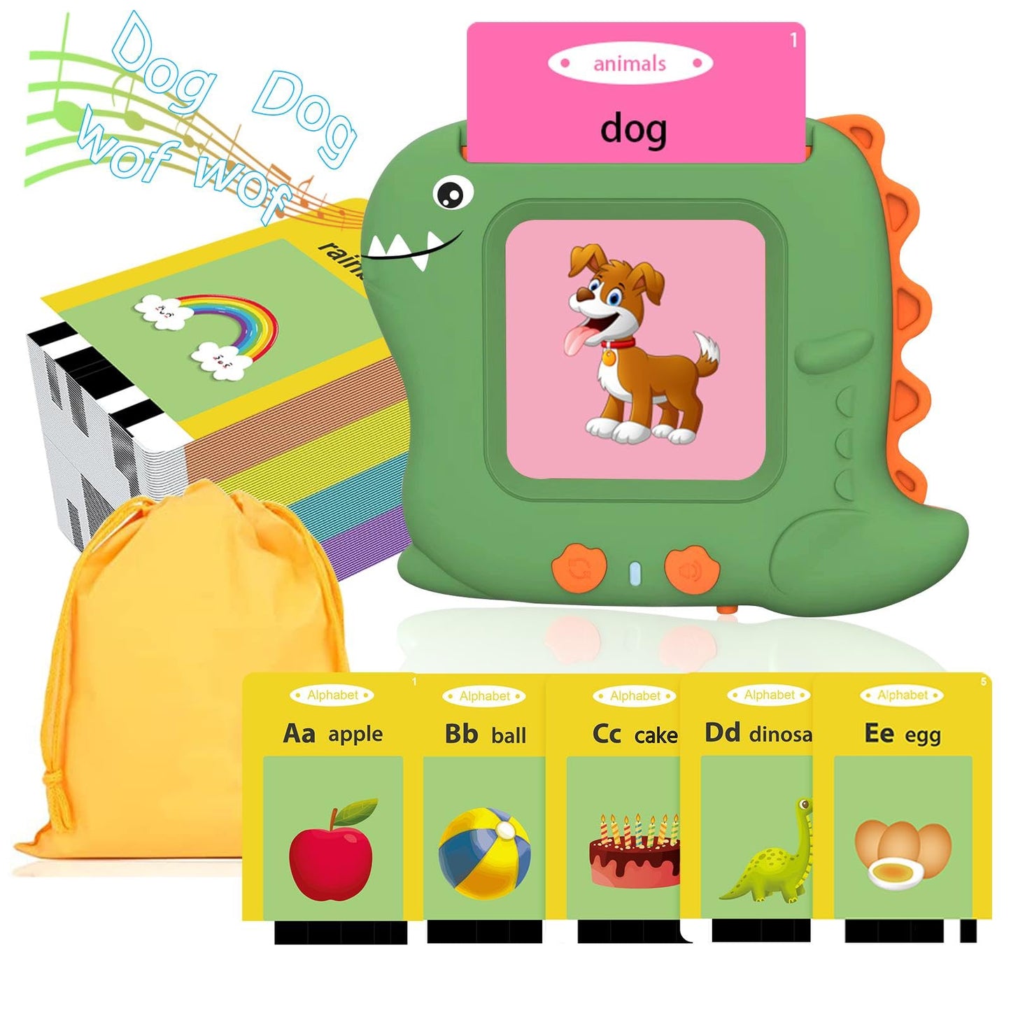 Toddler Toys Talking Flash Cards for 1-5 Years Old, 336 Sight Words Language Learning Toys, Autism Sensory Toys for Autistic Children, Montessori Toys, Educational Birthday Gifts for Toddlers (Green)