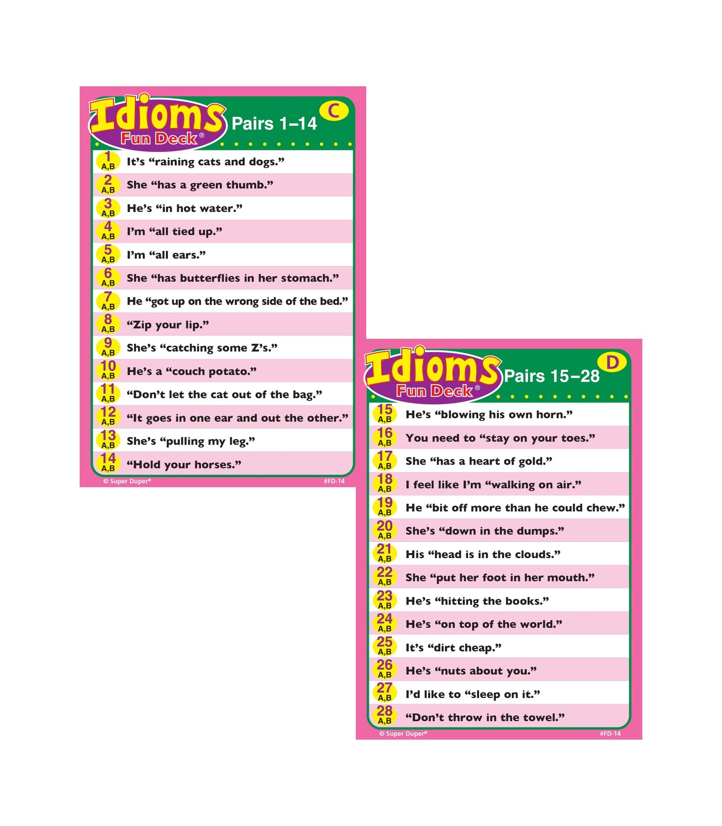 Super Duper Publications | Idioms Fun Deck | Figurative Language Skills Flash Cards | Educational Learning Materials for Children