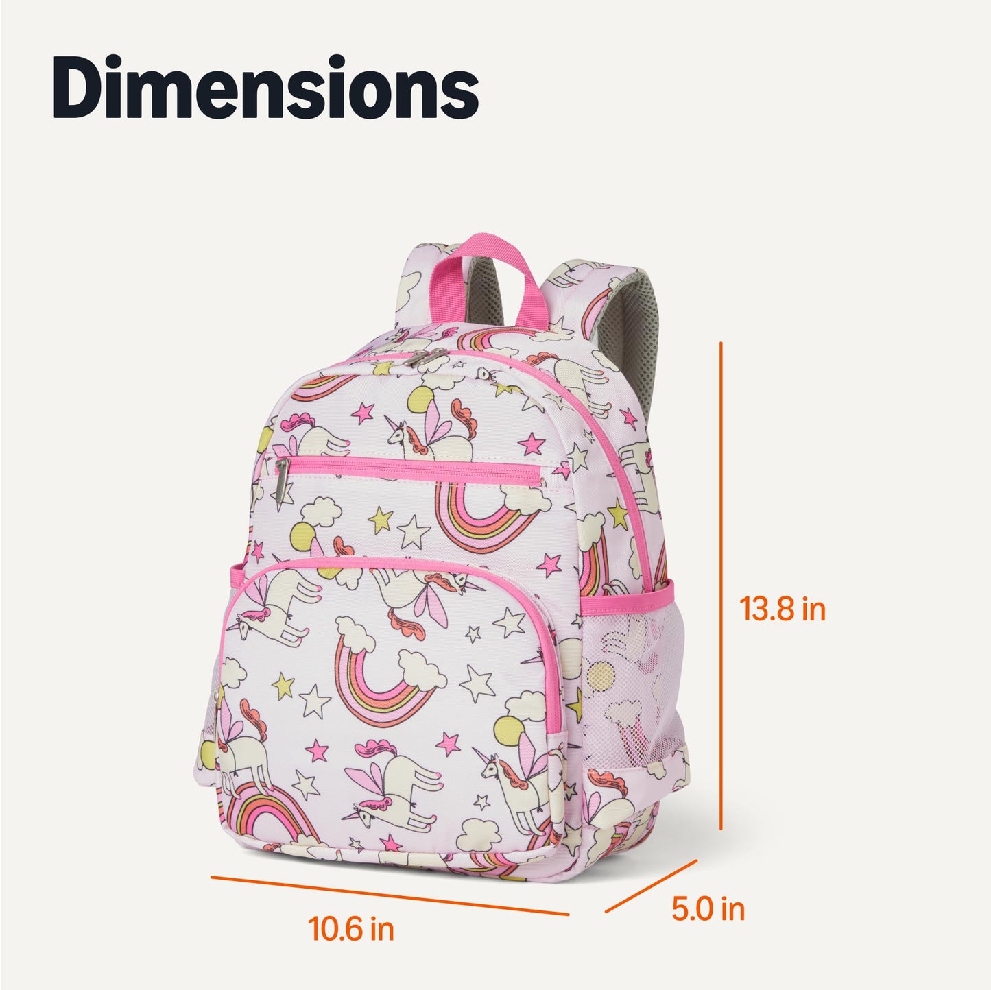 Amazon Essentials Kids School Backpack with Multiple Storage Pockets, Durable Tear-Resistant Daypack for Books and Supplies, Pink