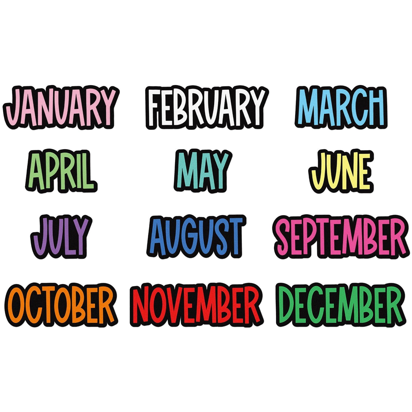 LemonSecret 12 Pcs Magnetic Monthly Headliners Months of The Year Bulletin Board Set whiteboard Calendar Month Headers for Classroom Decoration (Chalkboard)