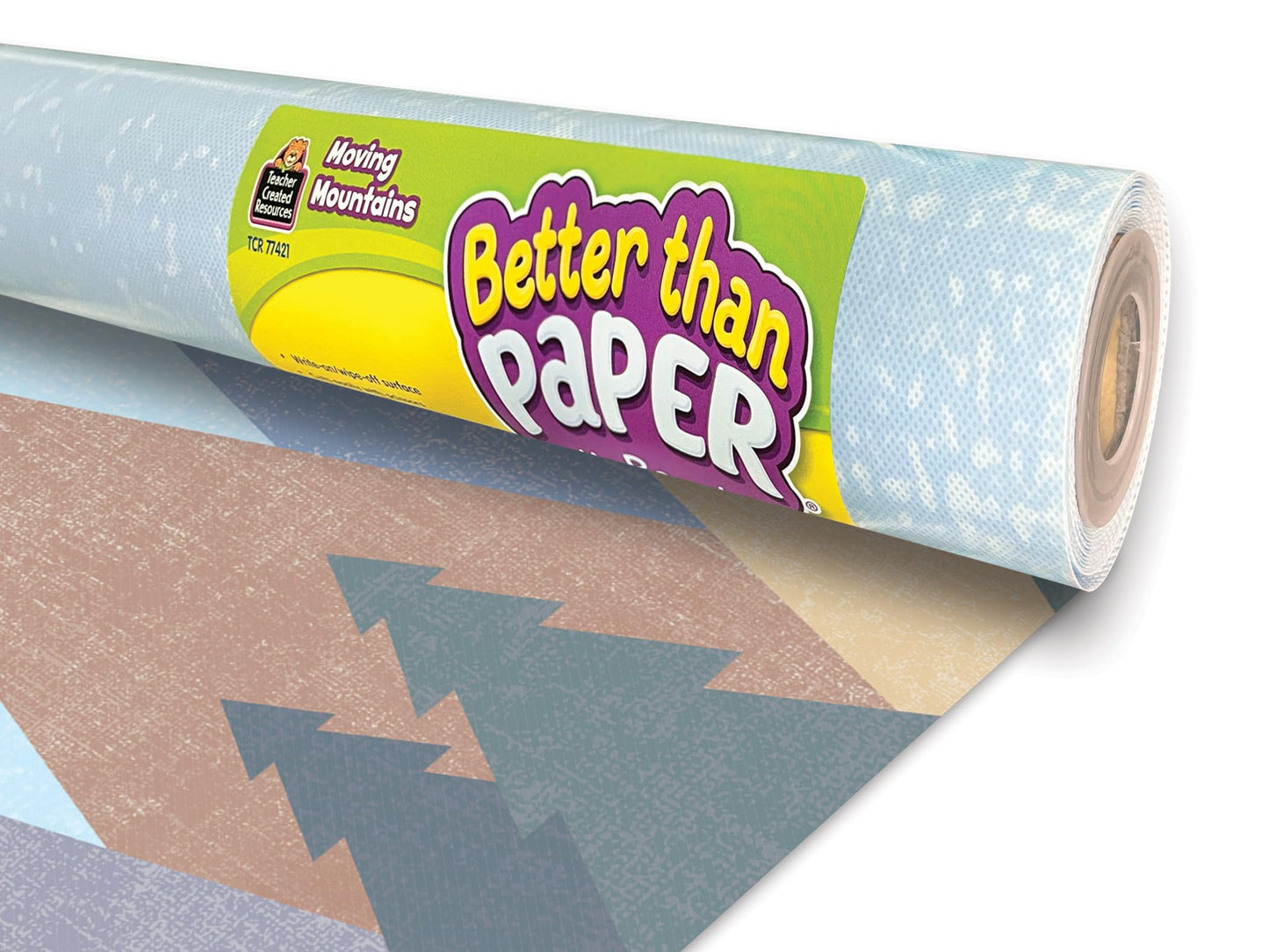 Beachwood Better Than Paper® Bulletin Board Roll, 4 feet x 12 feet and Teacher Created Resources Moving Mountains Bulletin Board Roll Bundle