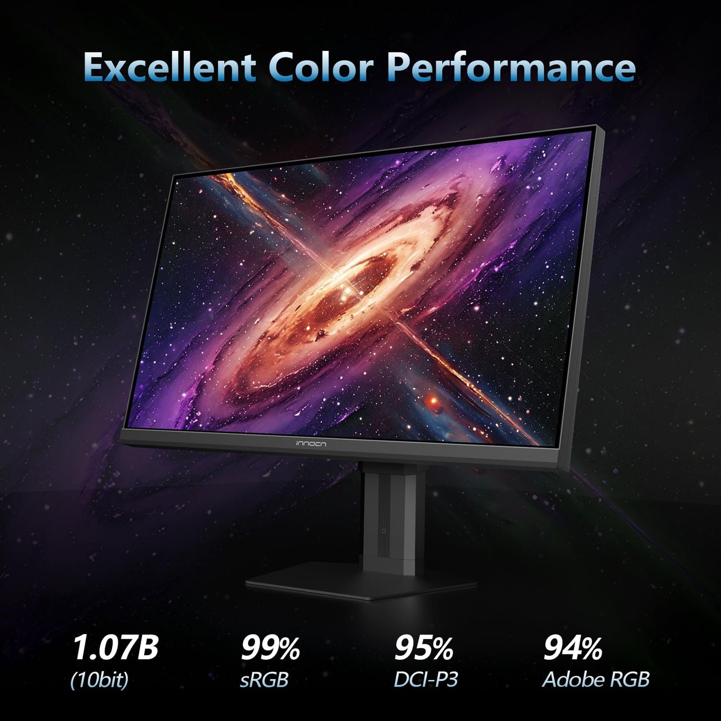 INNOCN 27" Gaming Monitor 2K QHD 2560 x 1440P 240Hz 320Hz 1ms IPS PC Computer Display, HDMI 2.1, DP 1.4, HDR 400, Eyes Care, Height/Pivot Adjustable, VESA Mountable, 27G2T