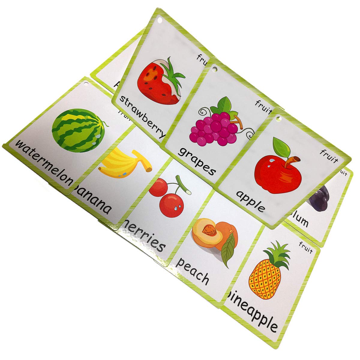 Set of Fruit and Vegetable Flash Cards for Toddlers | Kids Learning Flashcard & Montessori Pocket Cards Toys | Perfect for Pre-K Decor Background Wall Stickers, Teacher/Autism Therapists Tools