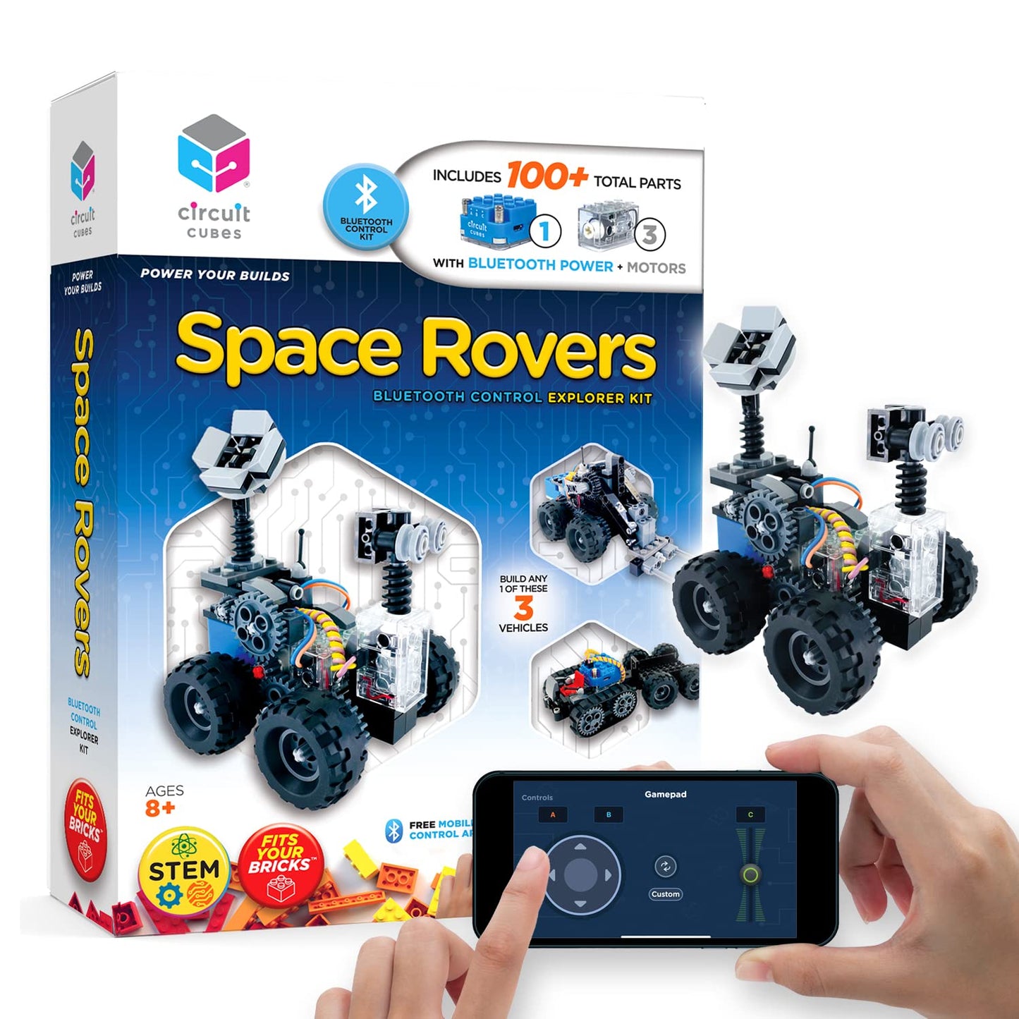 Circuit Cubes Space Rovers Kit – Remote Control Robotics Kit - STEM Learning Toy for Kids Age 8 and Up